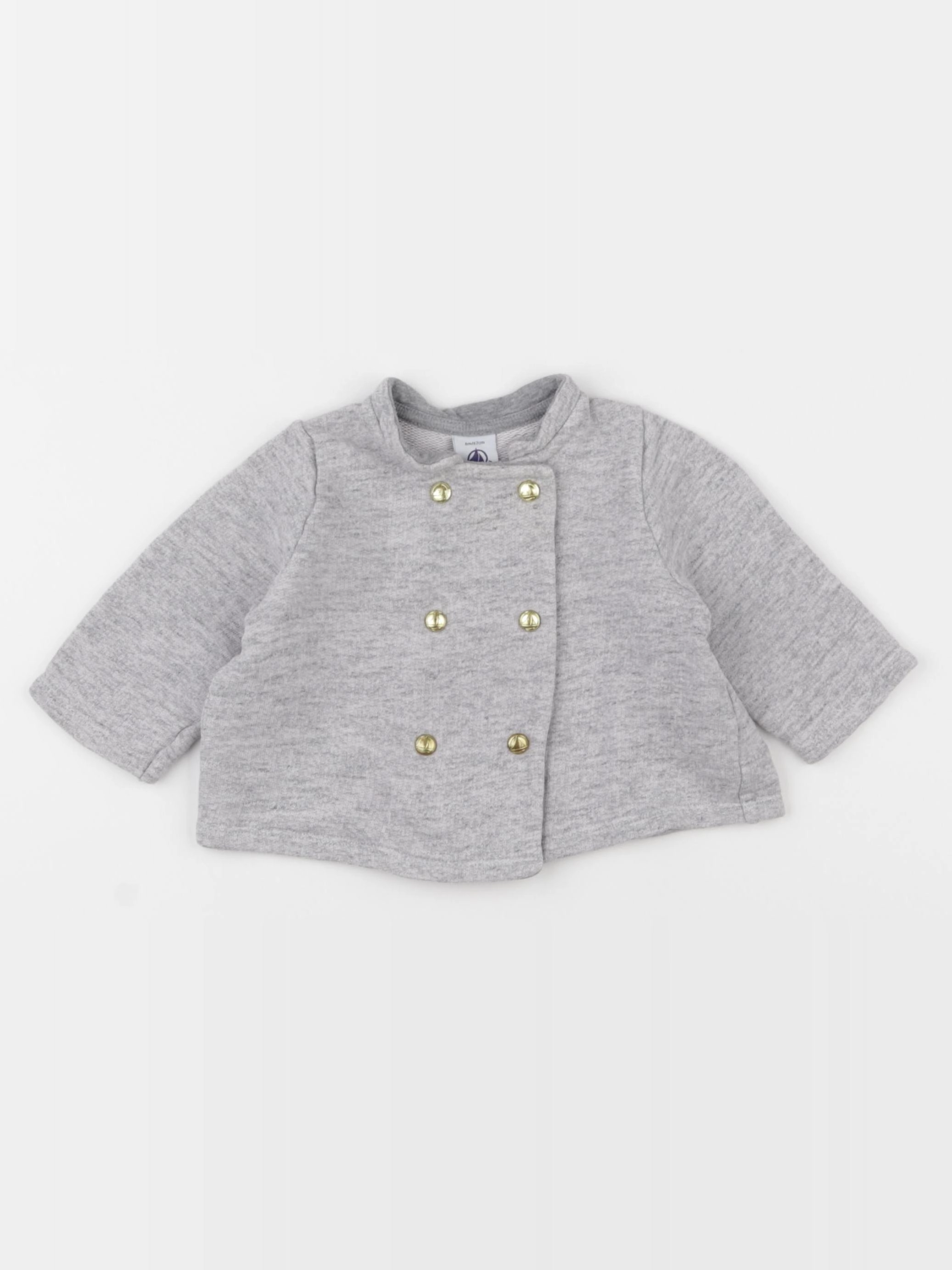 Petit Bateau - sweat gris - 6 mois
