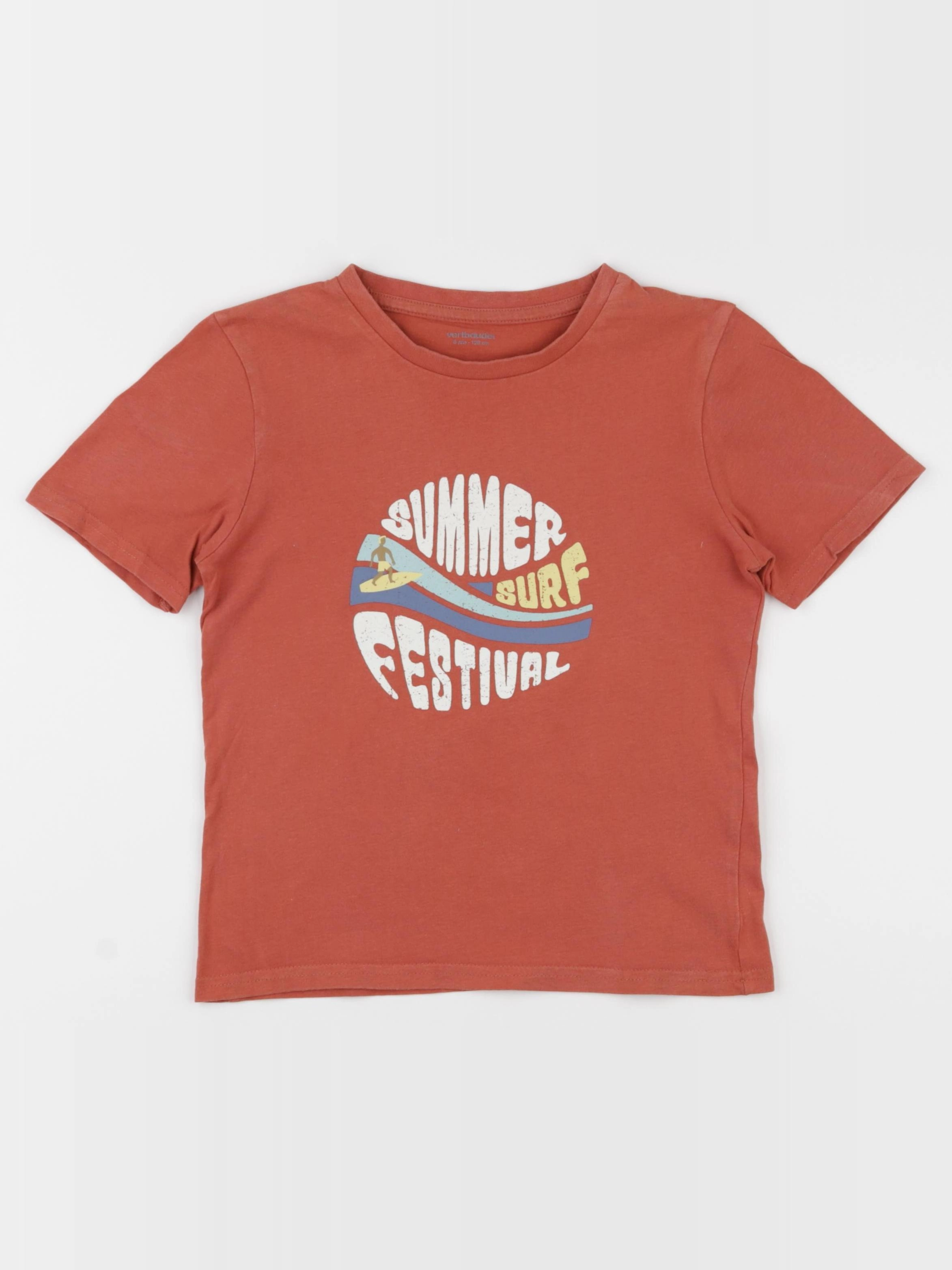 Vertbaudet - tee-shirt rouge - 8 ans