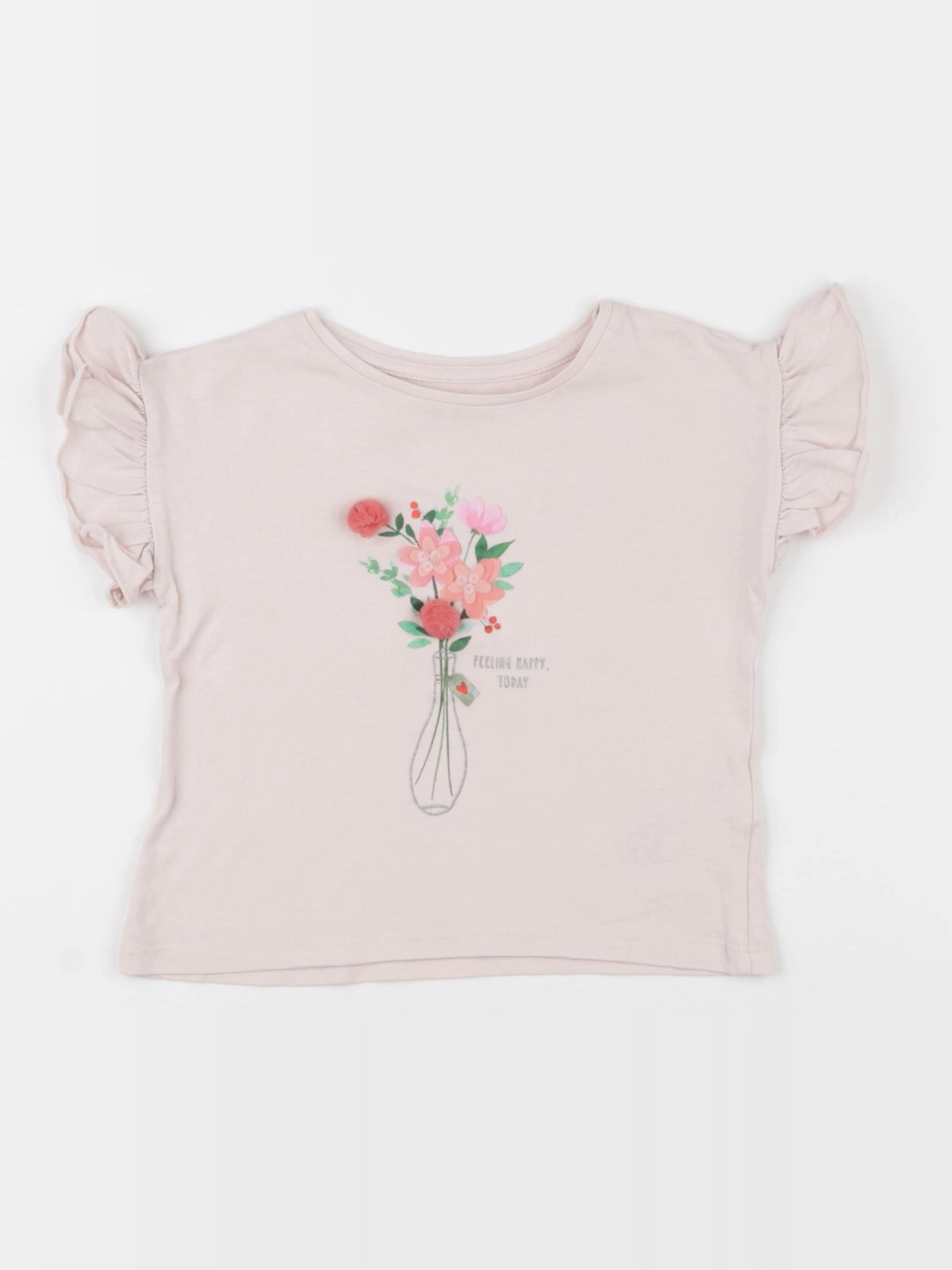 Vertbaudet - tee-shirt rose - 2 ans