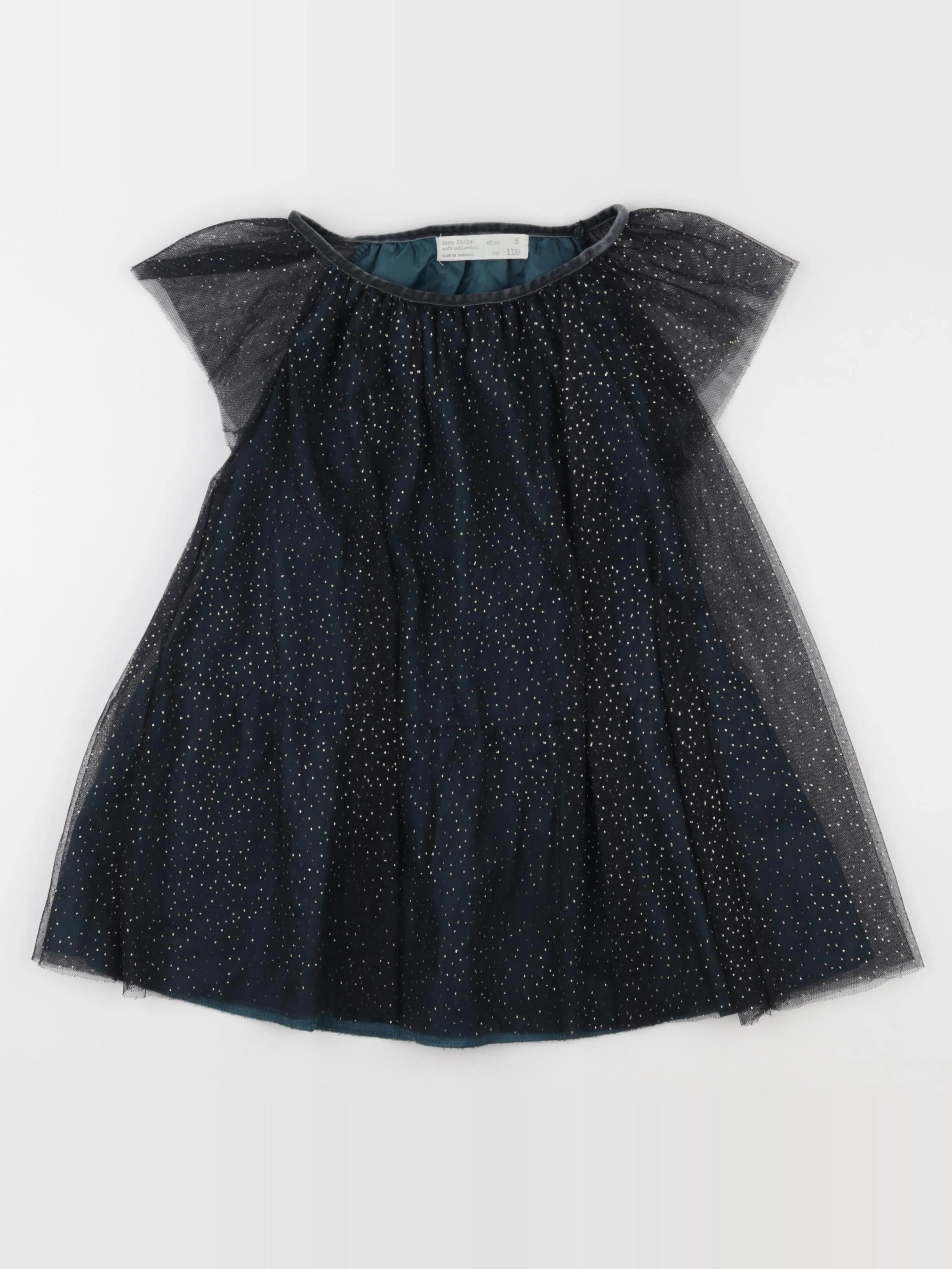 Zara - robe bleu, or - 5 ans