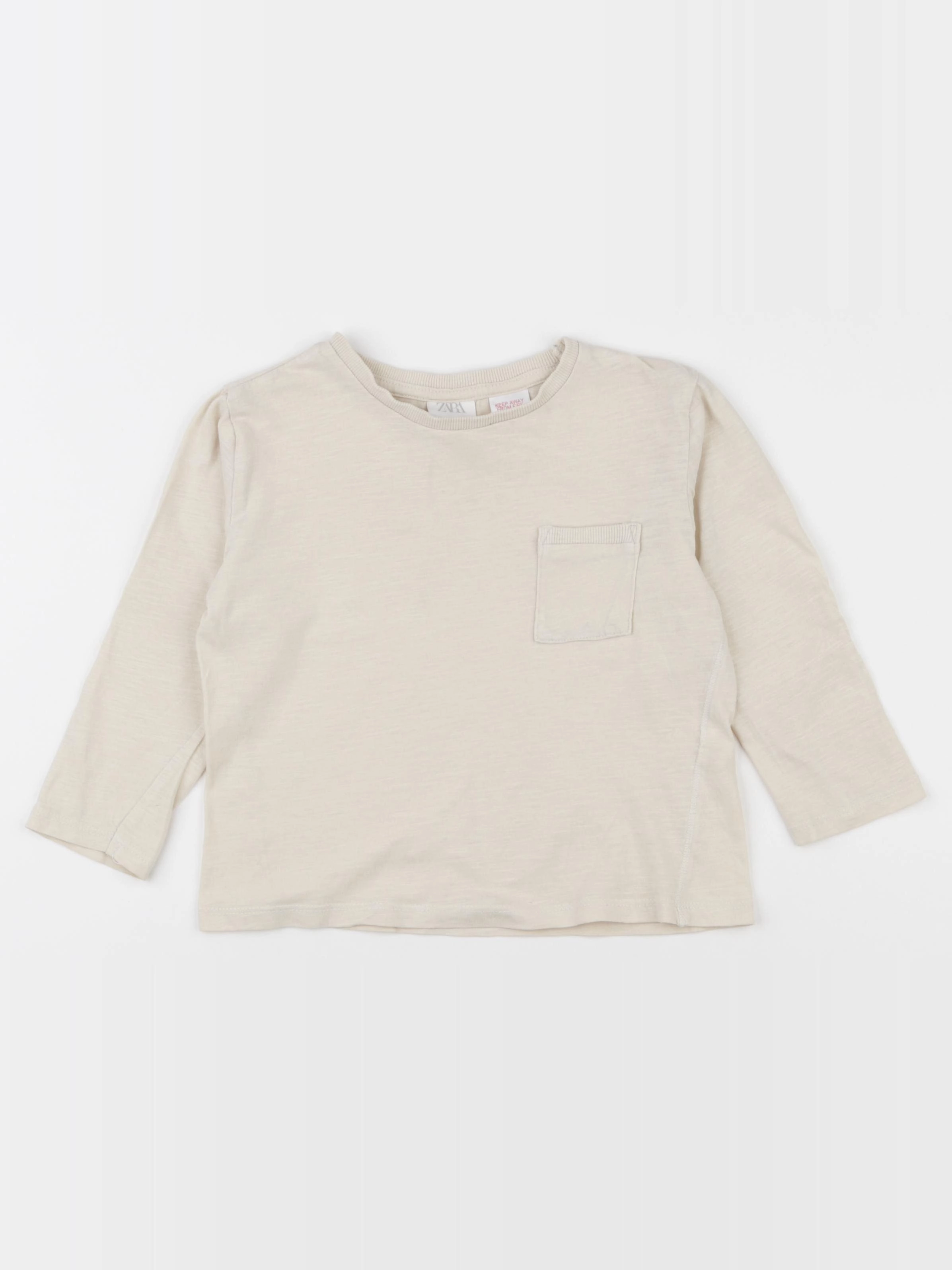 Zara - tee-shirt beige - 2/3 ans