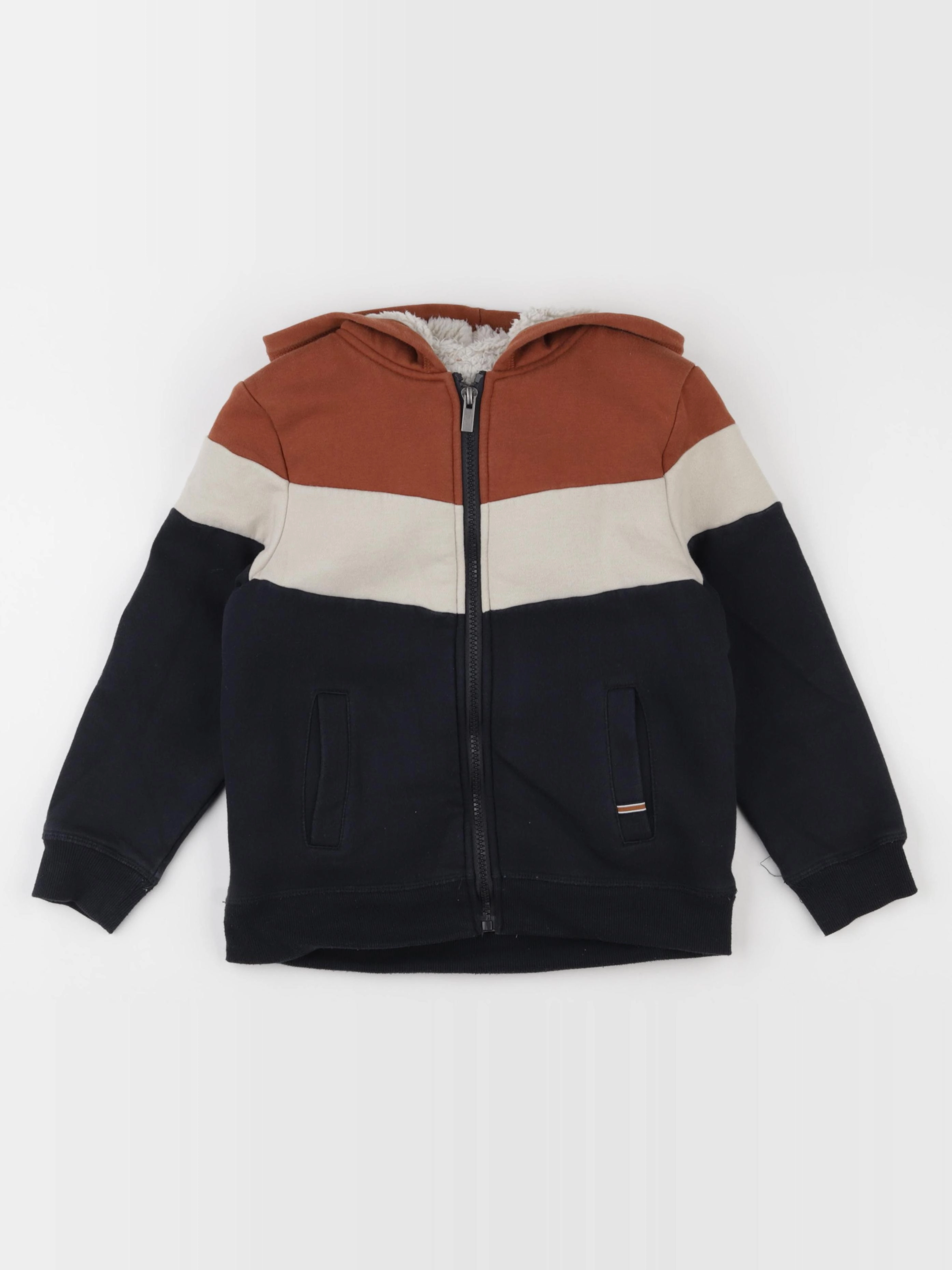 La Redoute - sweat marron, bleu - 7 ans