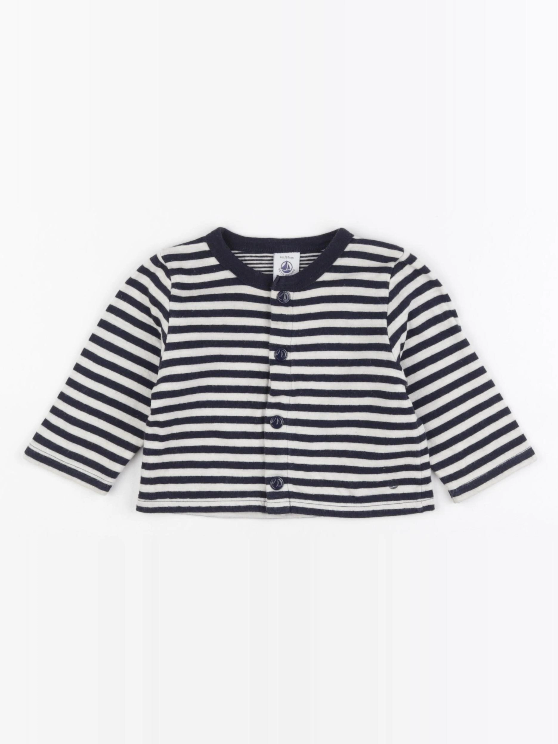 Petit Bateau - gilet beige, bleu - 6 mois