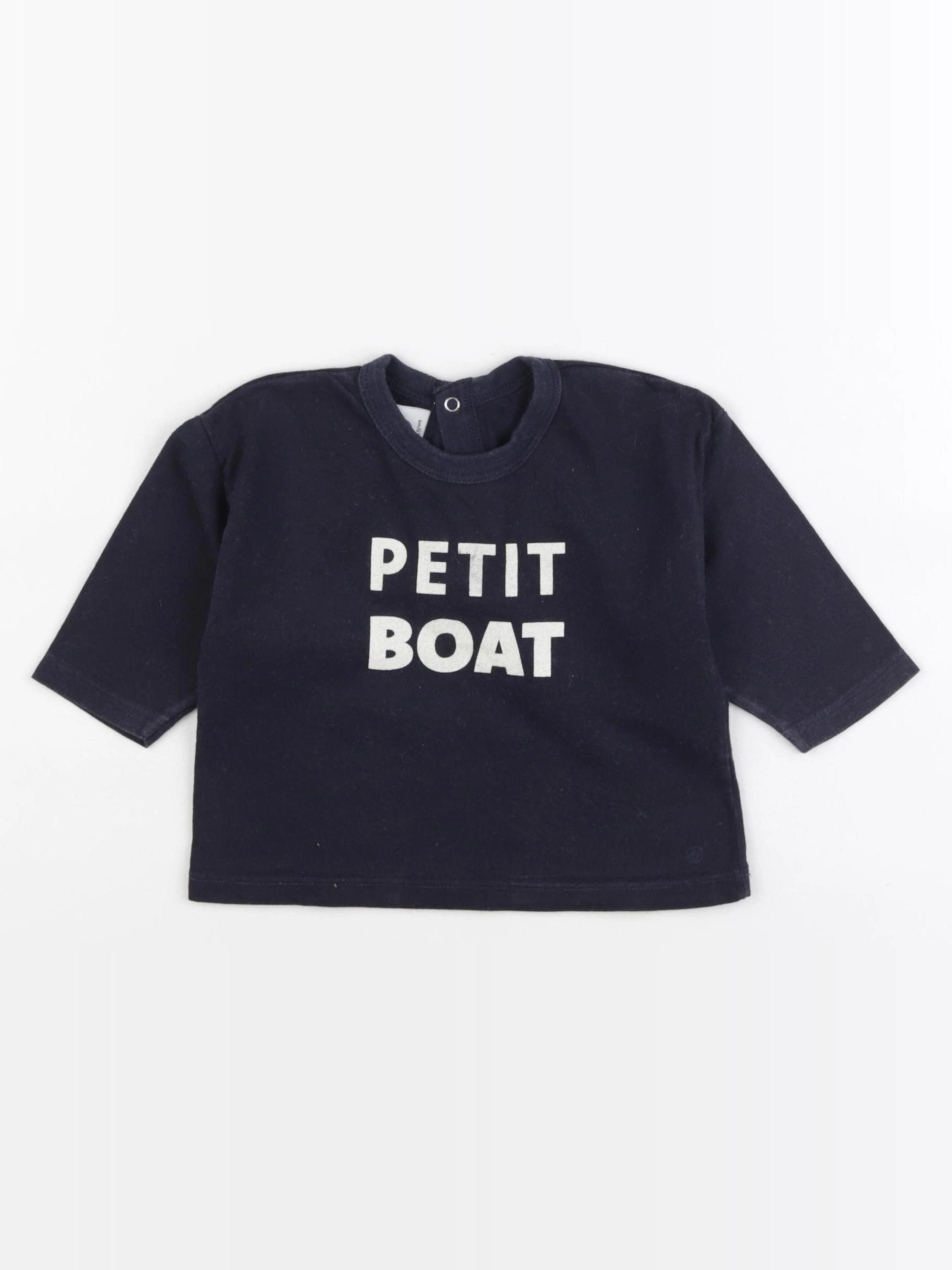 Petit Bateau - tee-shirt bleu - 6 mois