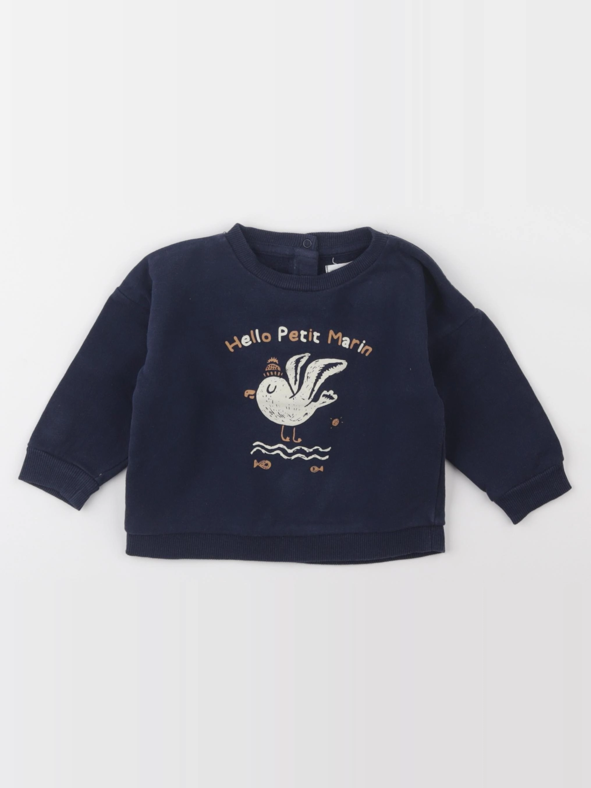 Vertbaudet - sweat bleu - 12 mois