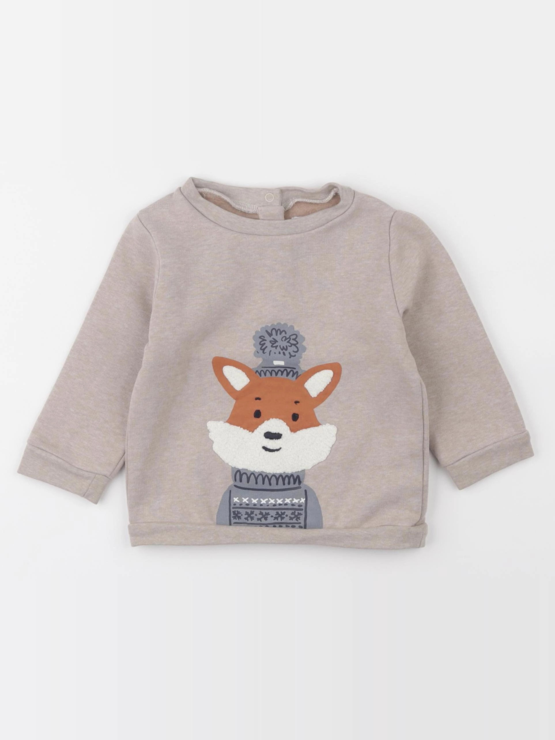 Vertbaudet - sweat marron - 12 mois