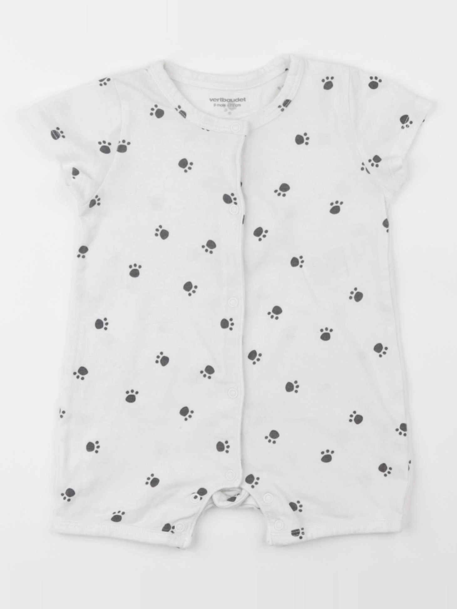 Vertbaudet - pyjama coton blanc - 9 mois