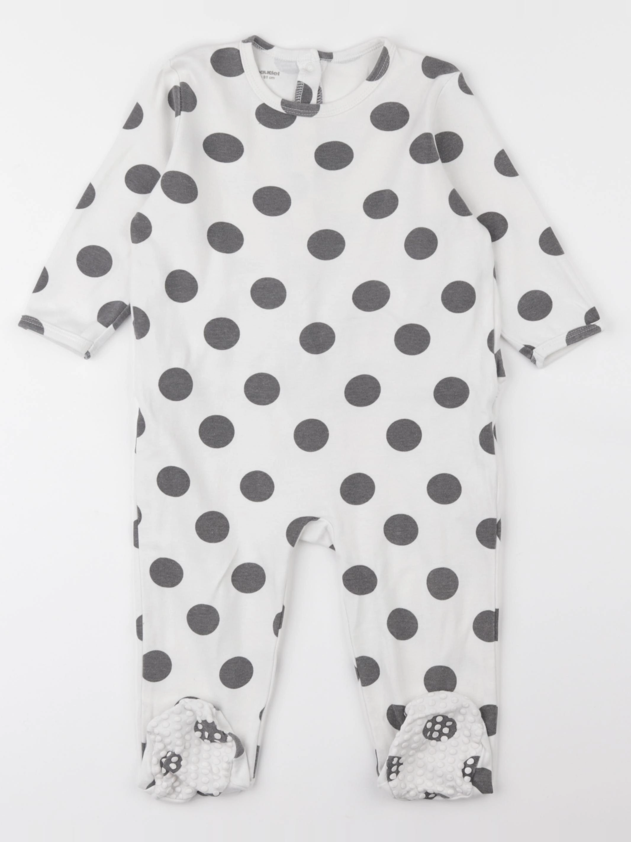 Vertbaudet - pyjama coton blanc, noir - 18 mois