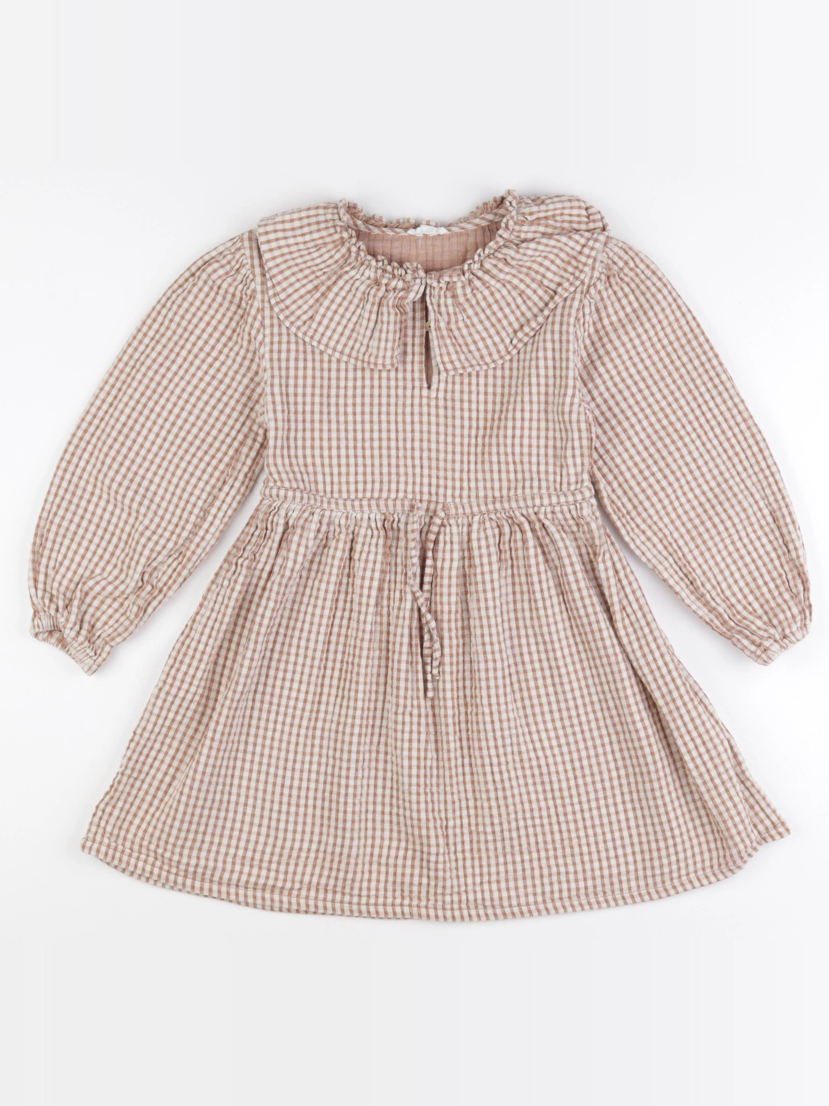 Vertbaudet - robe blanc, marron - 8 ans