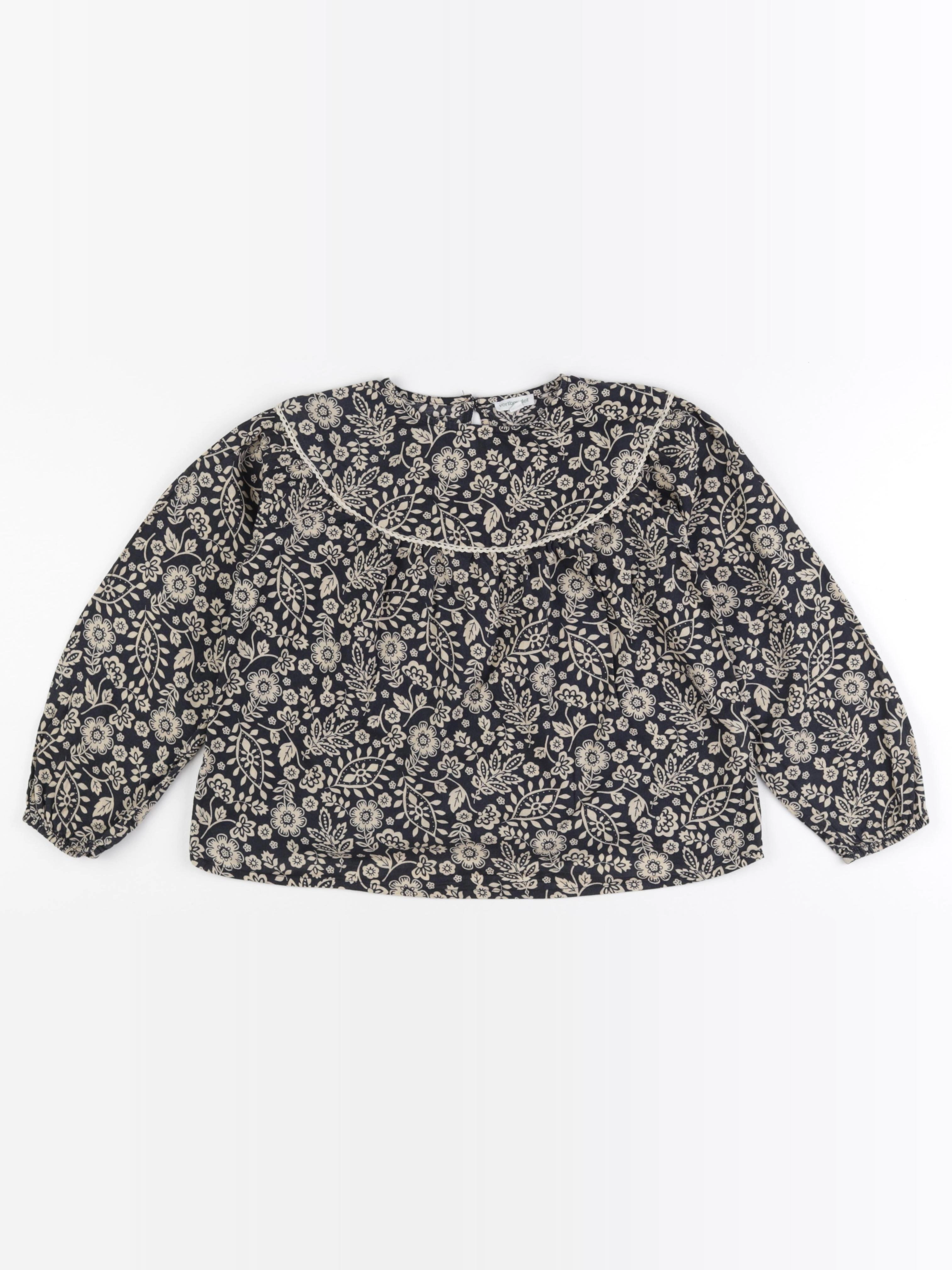 Vertbaudet - blouse beige, bleu - 9 ans