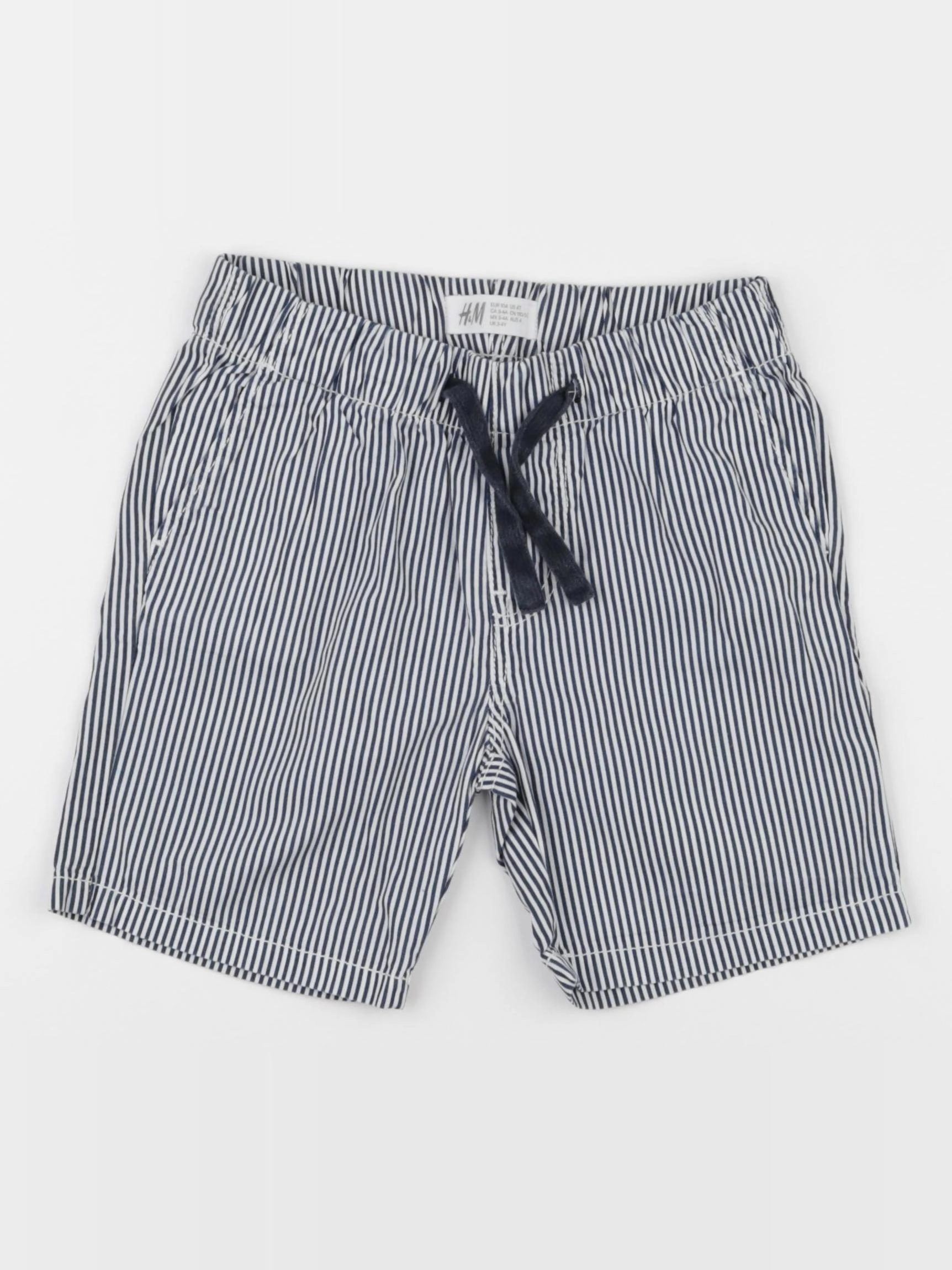 H&M - short blanc, bleu - 3/4 ans