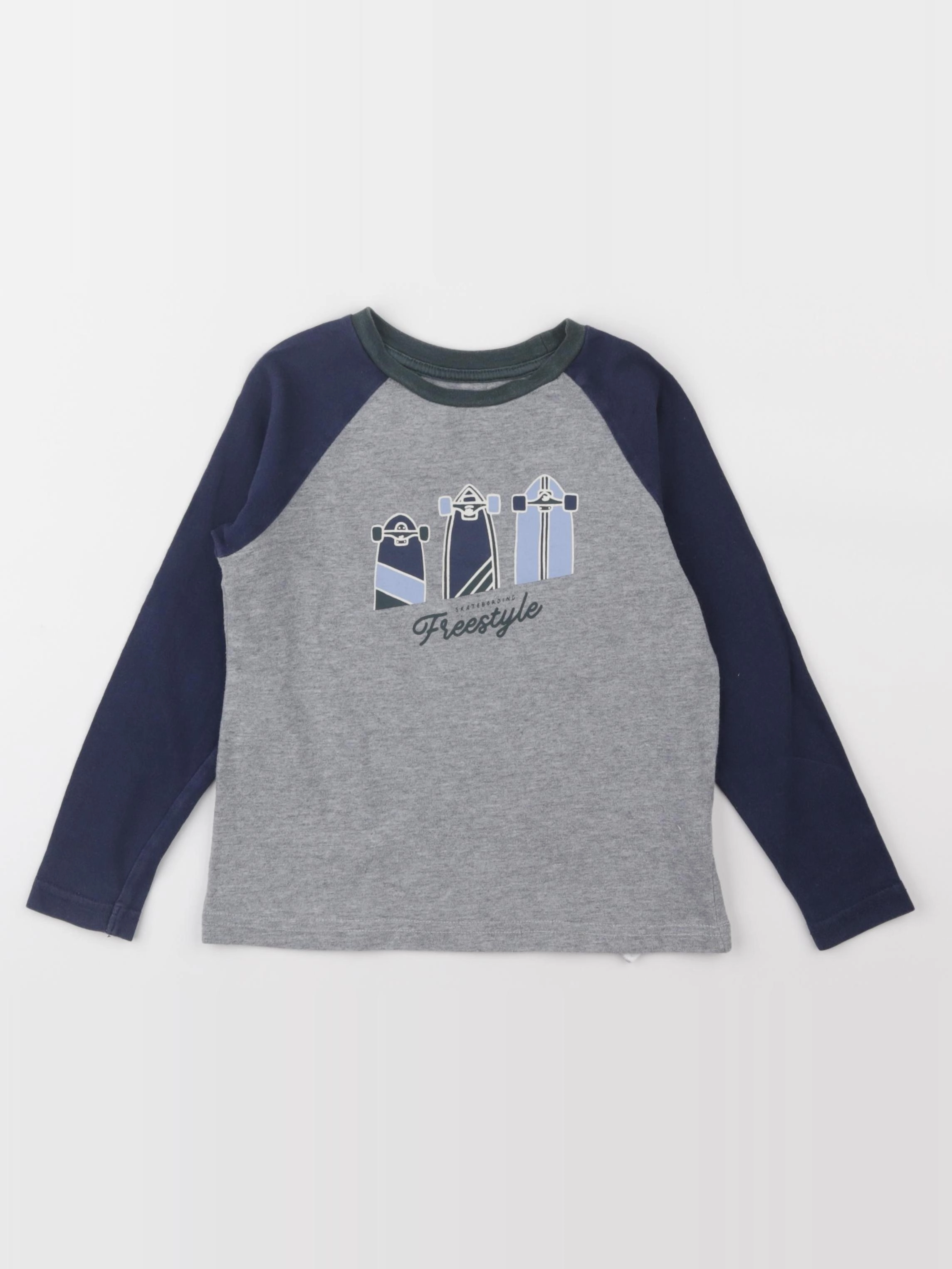 Cyrillus - tee-shirt bleu, gris - 4 ans