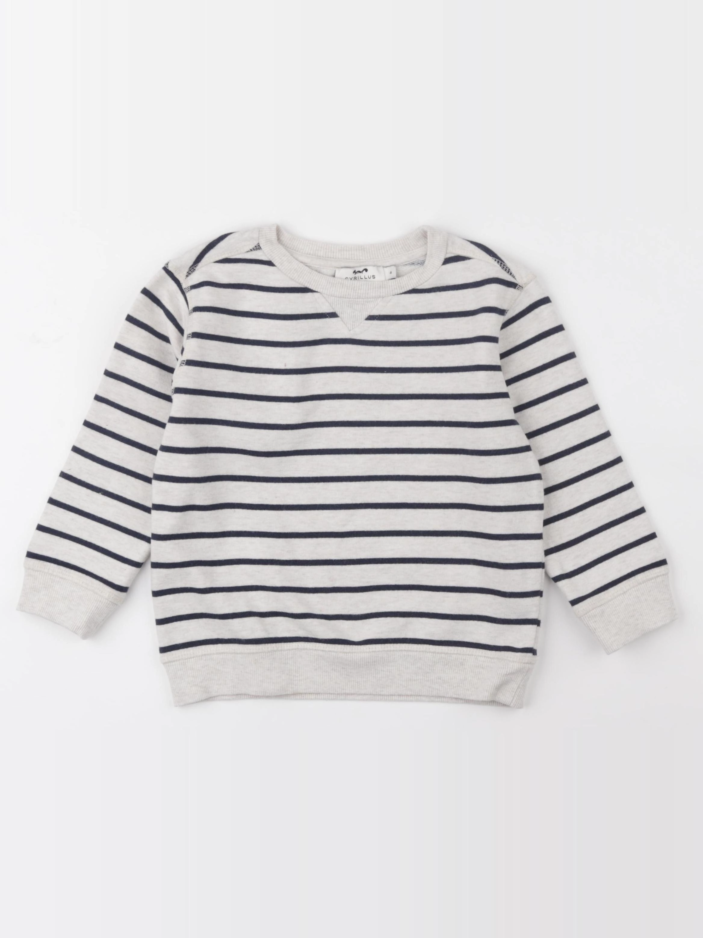 Cyrillus - sweat bleu, beige - 4 ans