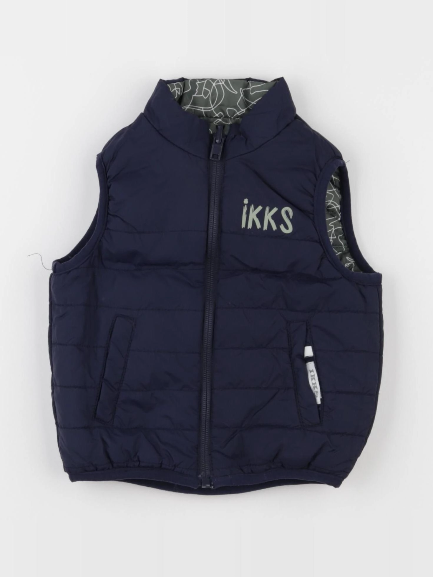 IKKS - doudoune réversible bleu, vert - 18 mois