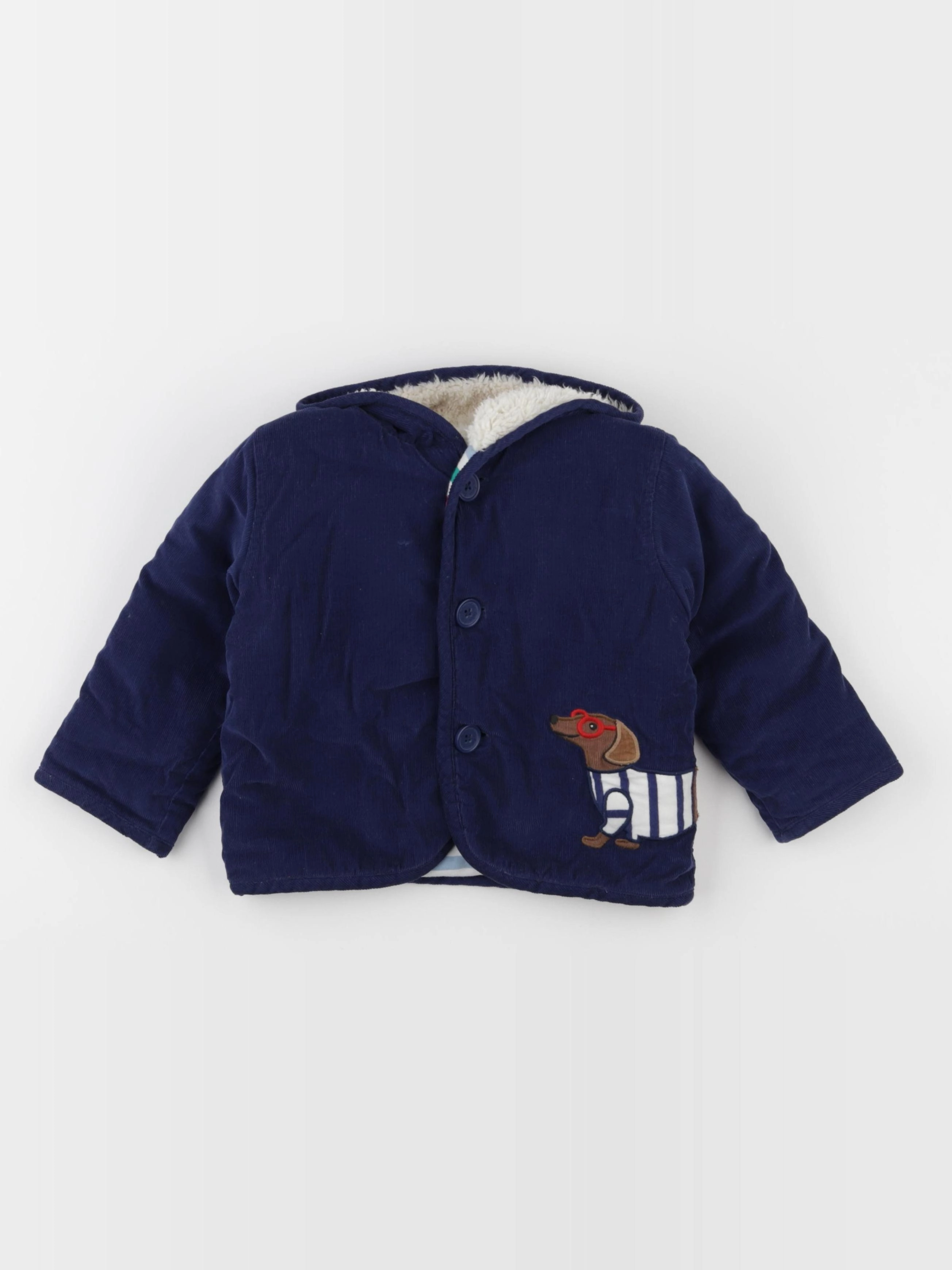 Baby Boden - veste doublé bleu - 12/18 mois