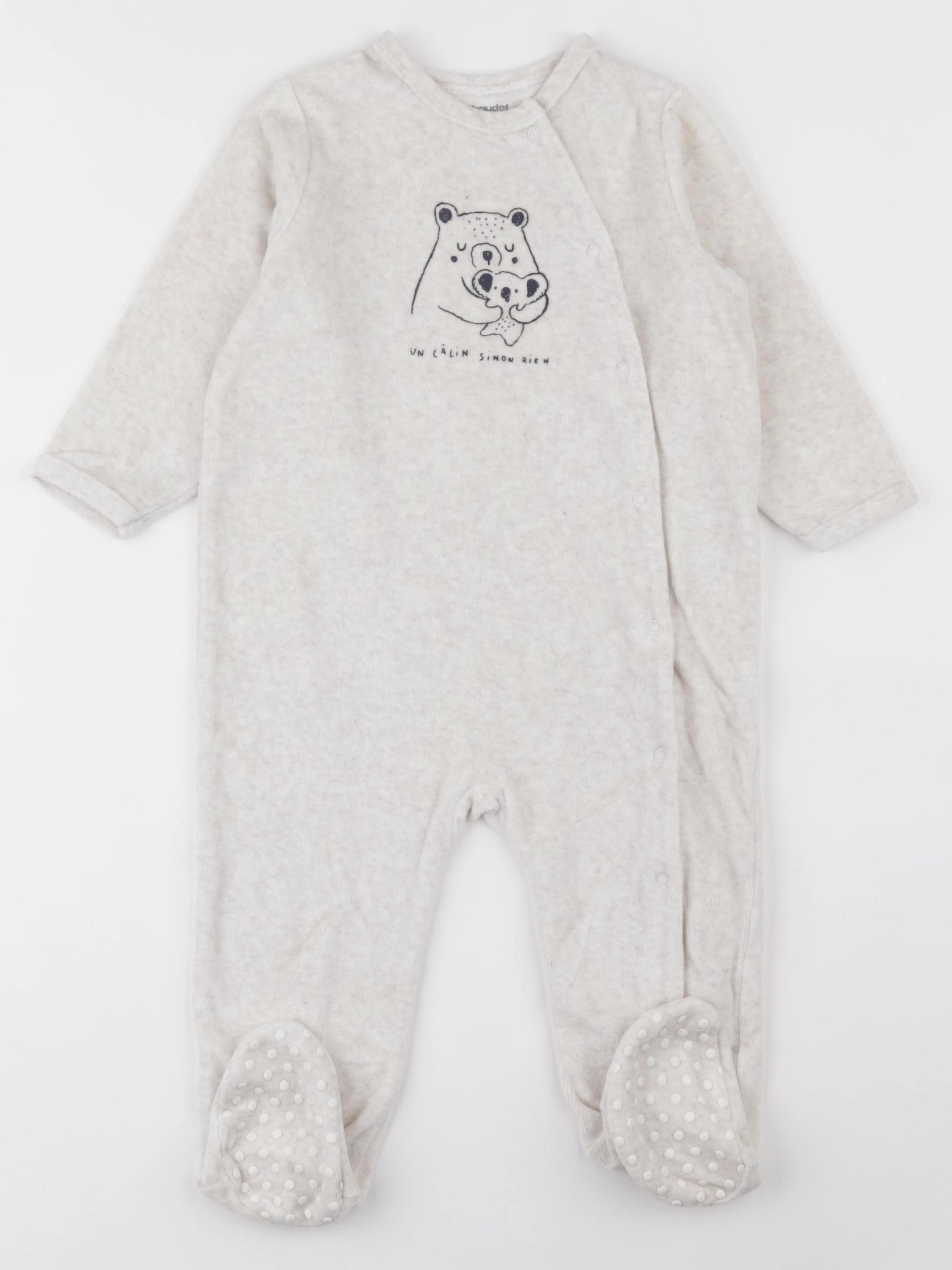 Vertbaudet - pyjama velours beige - 18 mois