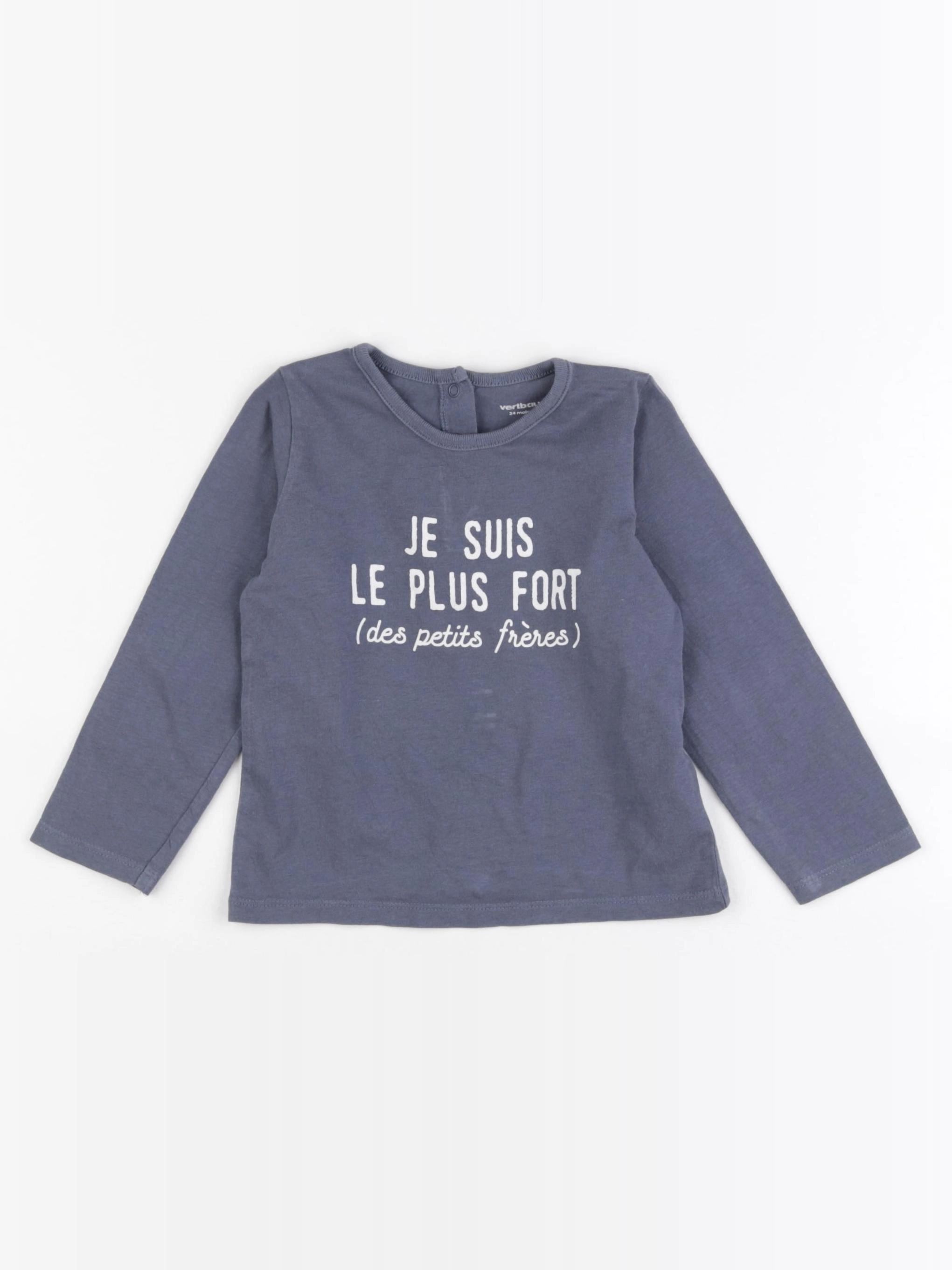 Vertbaudet - tee-shirt bleu - 2 ans