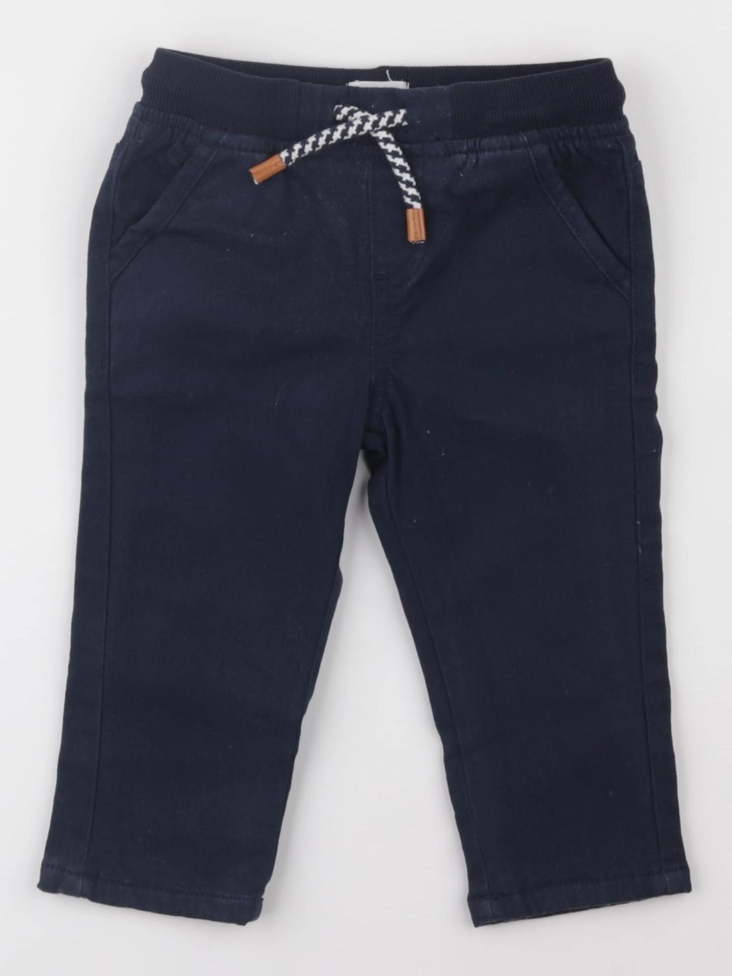 Vertbaudet - pantalon doublé bleu - 18 mois