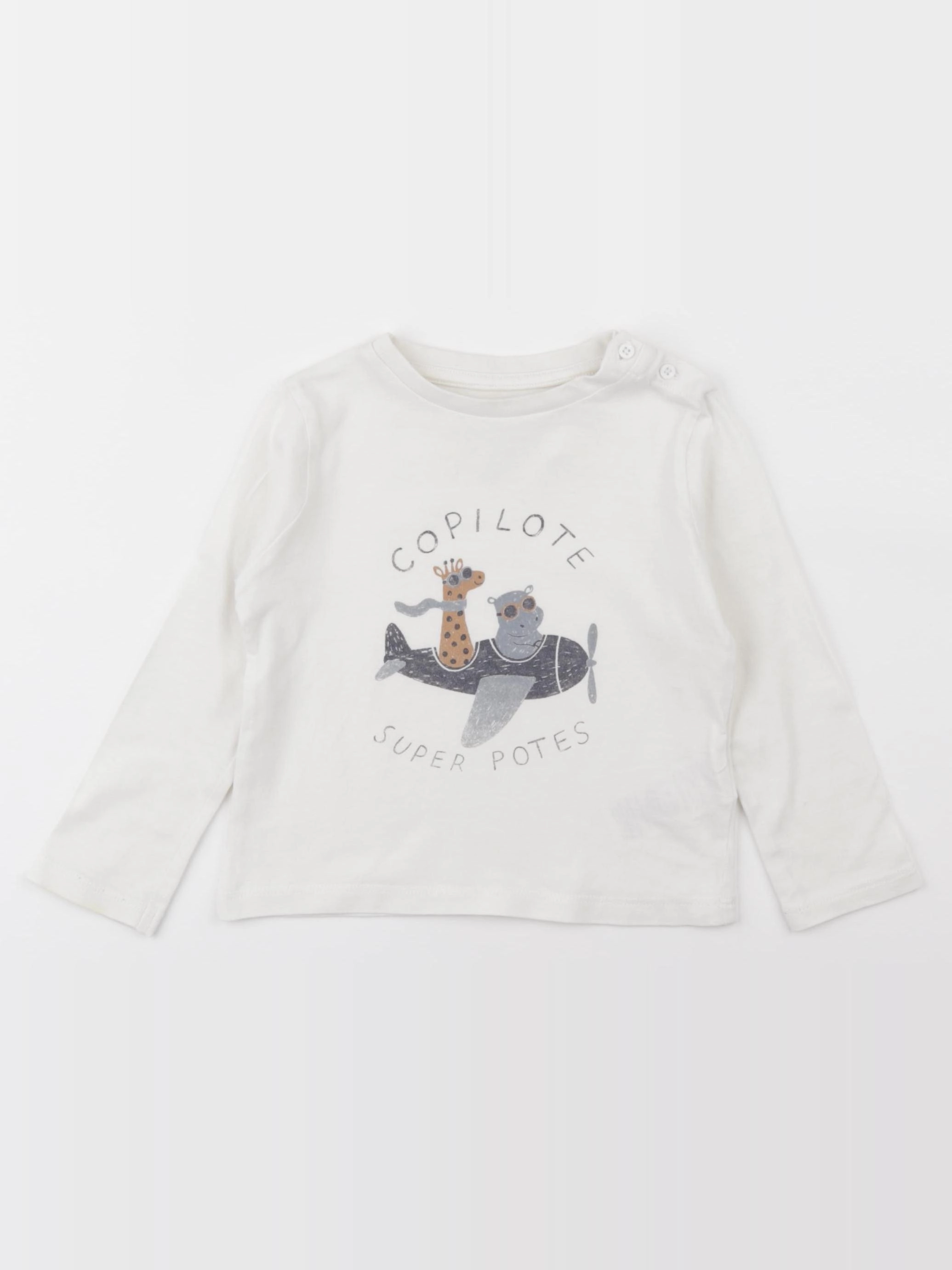 Vertbaudet - tee-shirt beige - 18 mois