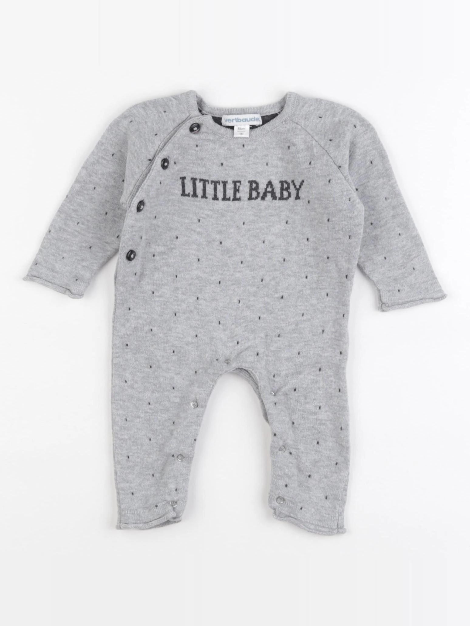 Vertbaudet - combinaison gris - 1 mois