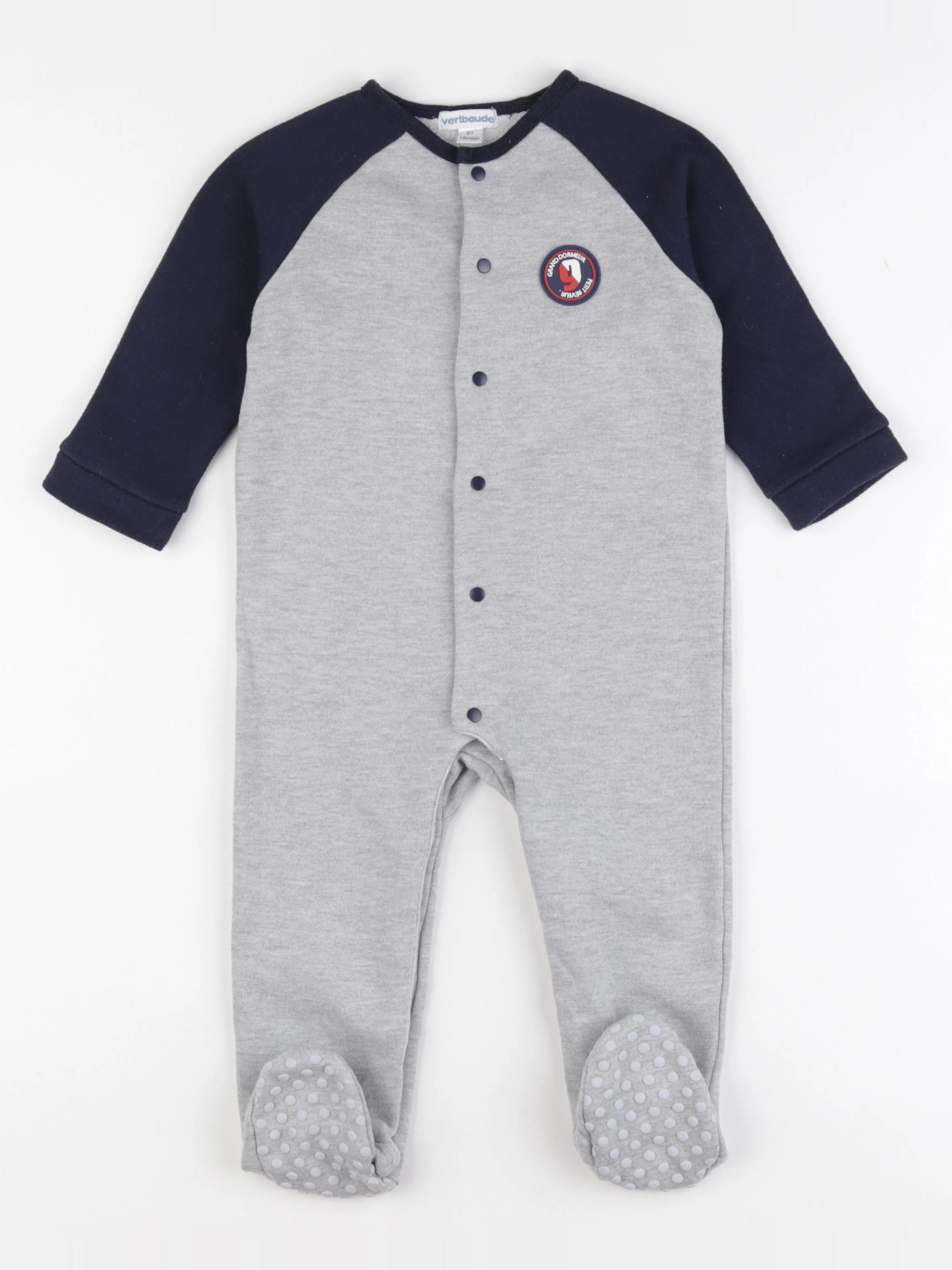 Vertbaudet - pyjama coton gris - 18 mois