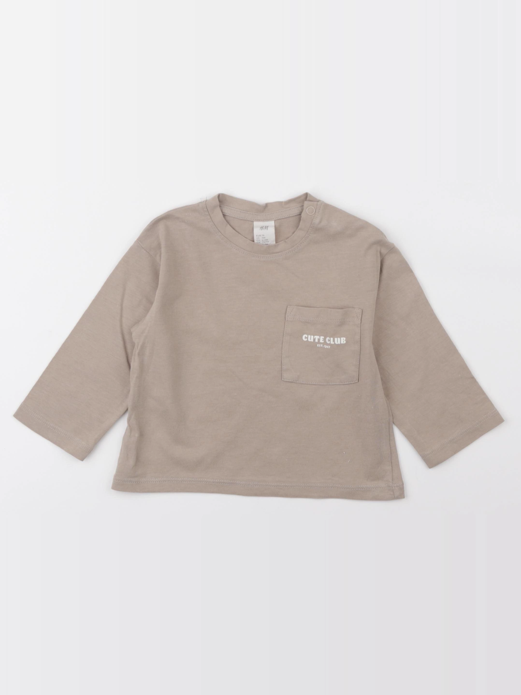 H&M - tee-shirt beige - 6/9 mois