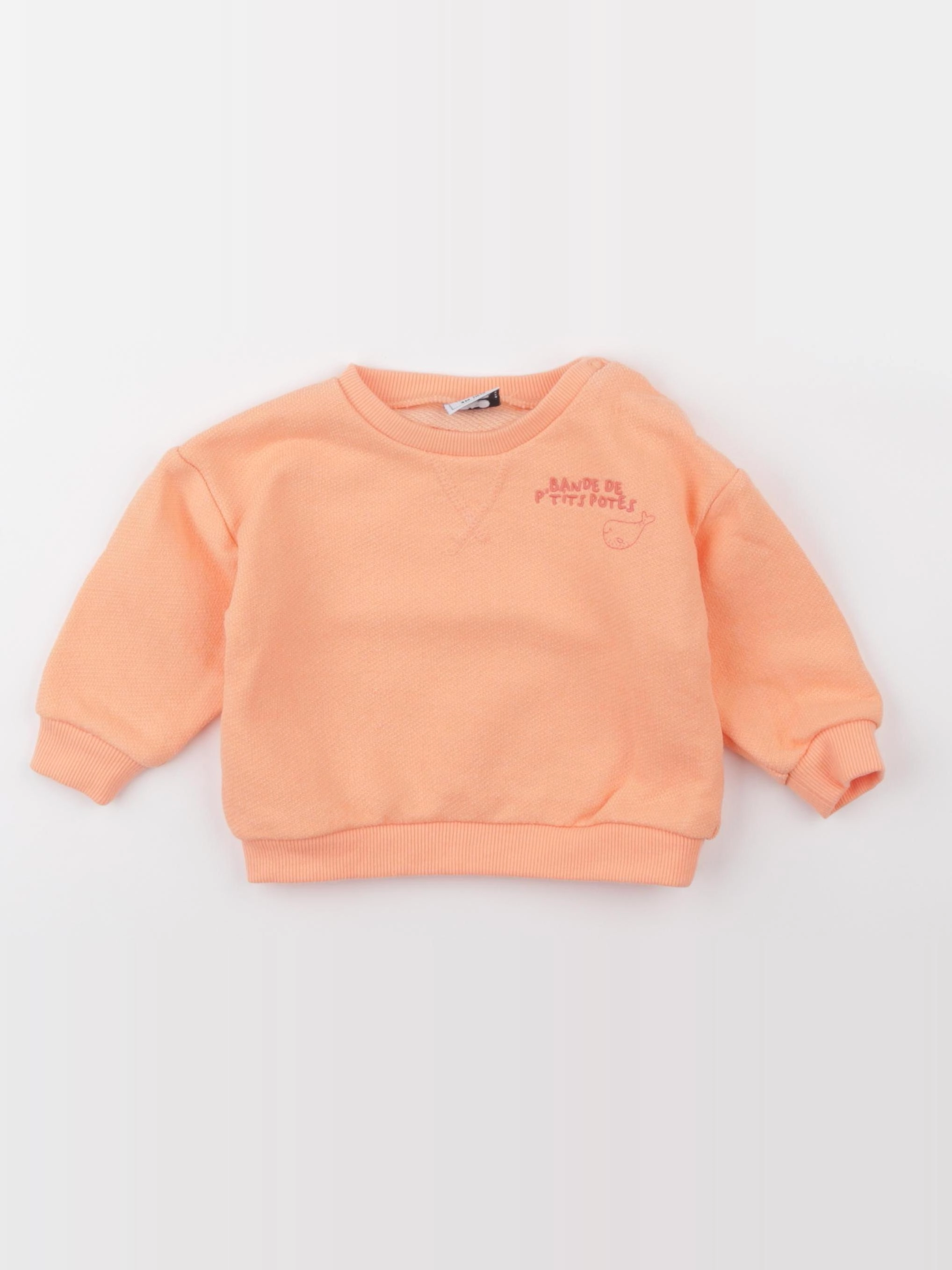 Tape à l'oeil - sweat imprimé au dos orange - 9 mois