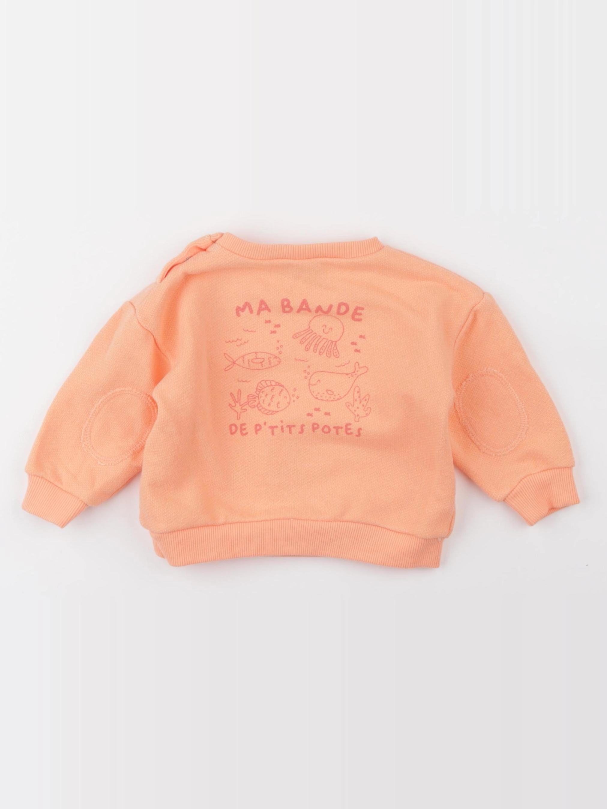 Tape à l'oeil - sweat imprimé au dos orange - 9 mois