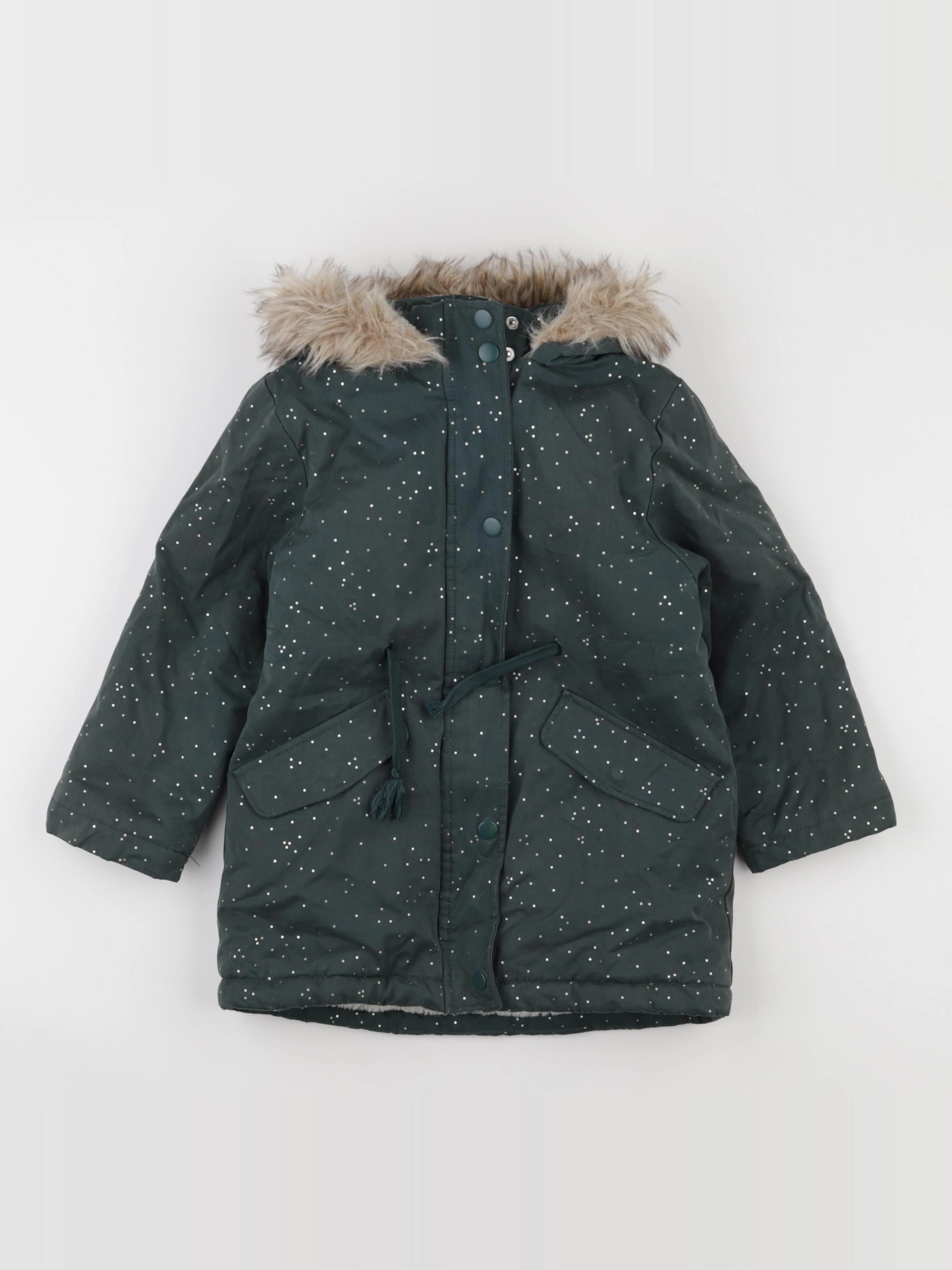 Vertbaudet - manteau vert, or - 6 ans