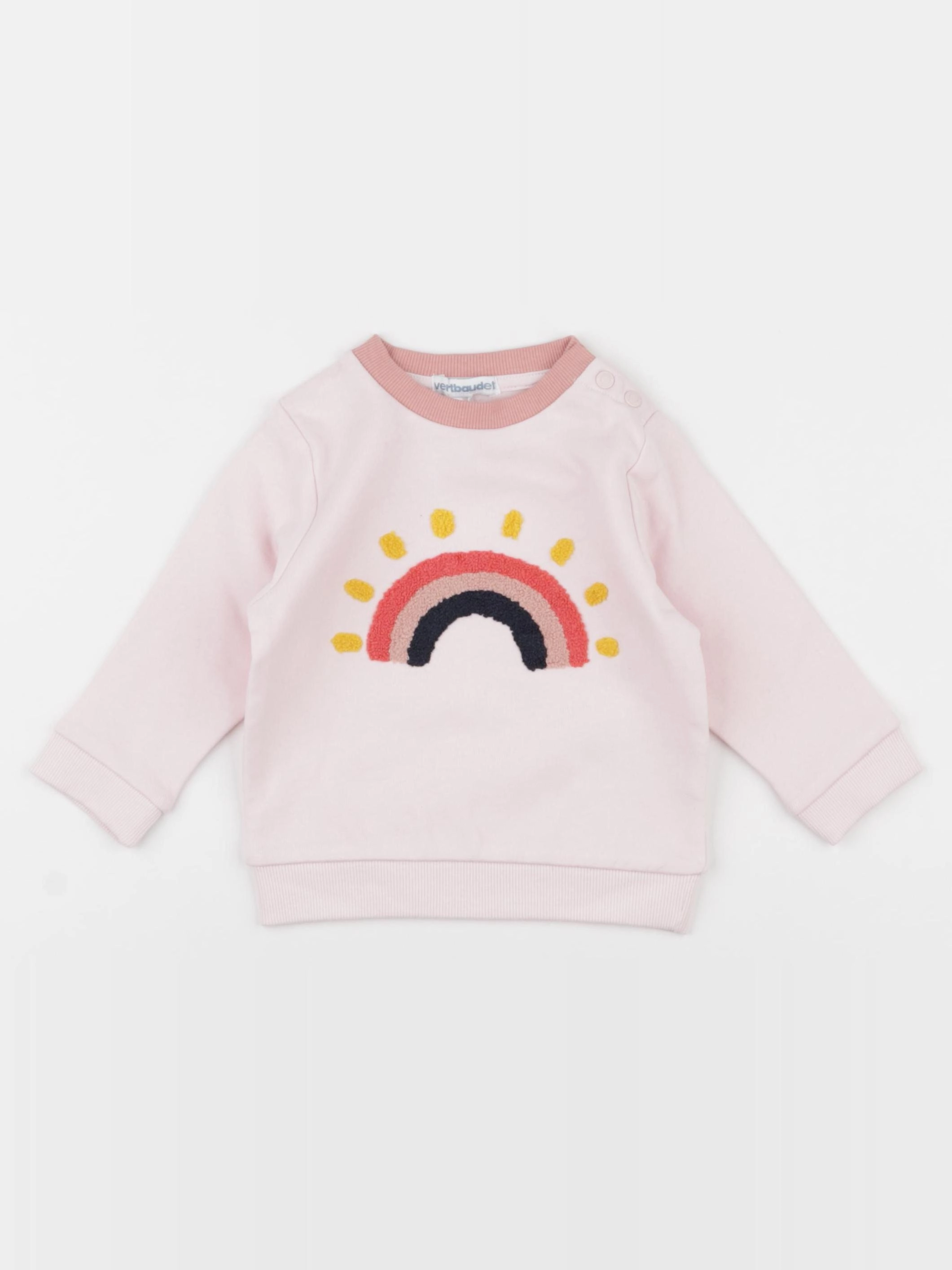 Vertbaudet - sweat rose - 9 mois