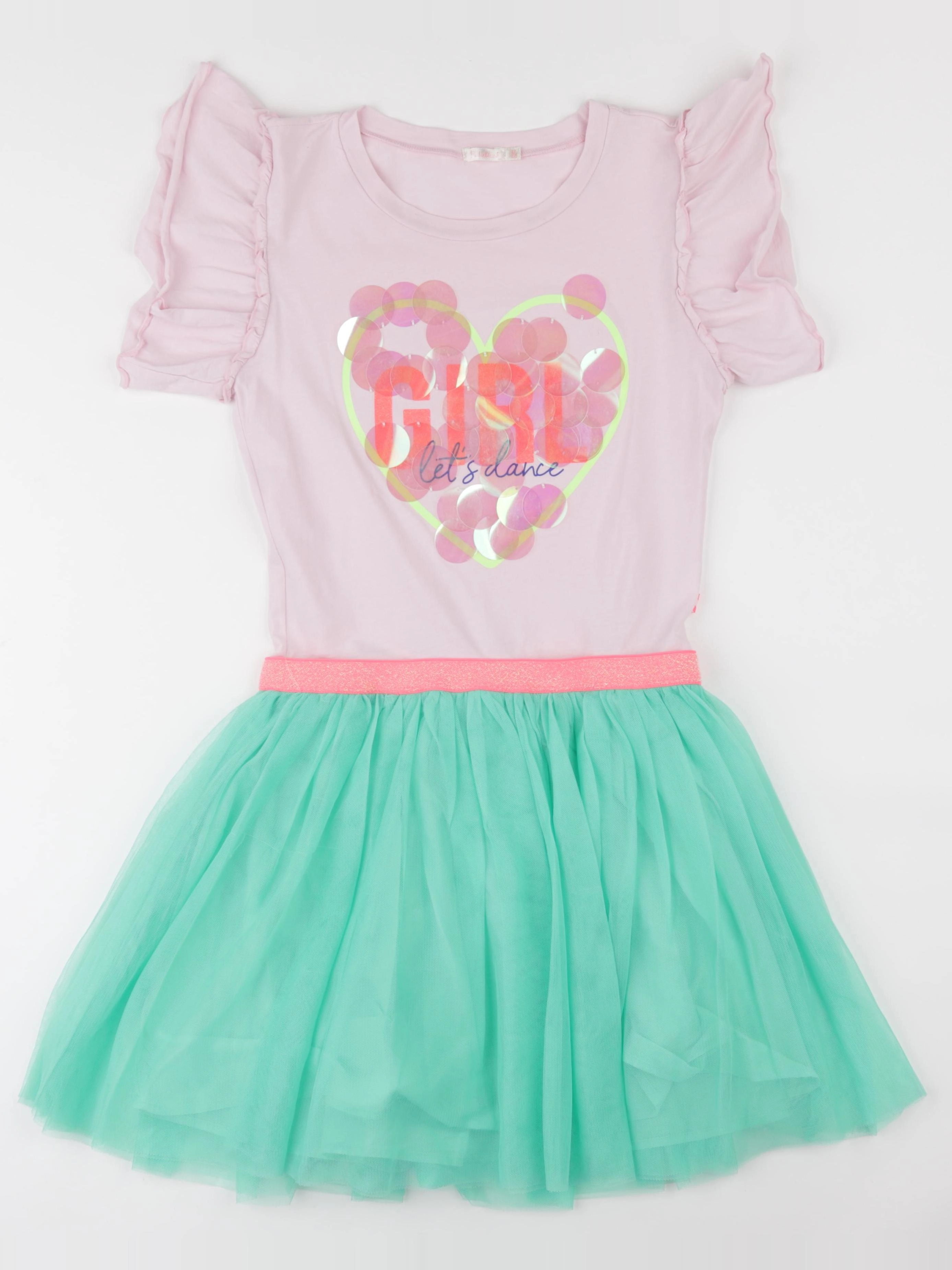 Billie Blush - robe rose, vert - 12 ans