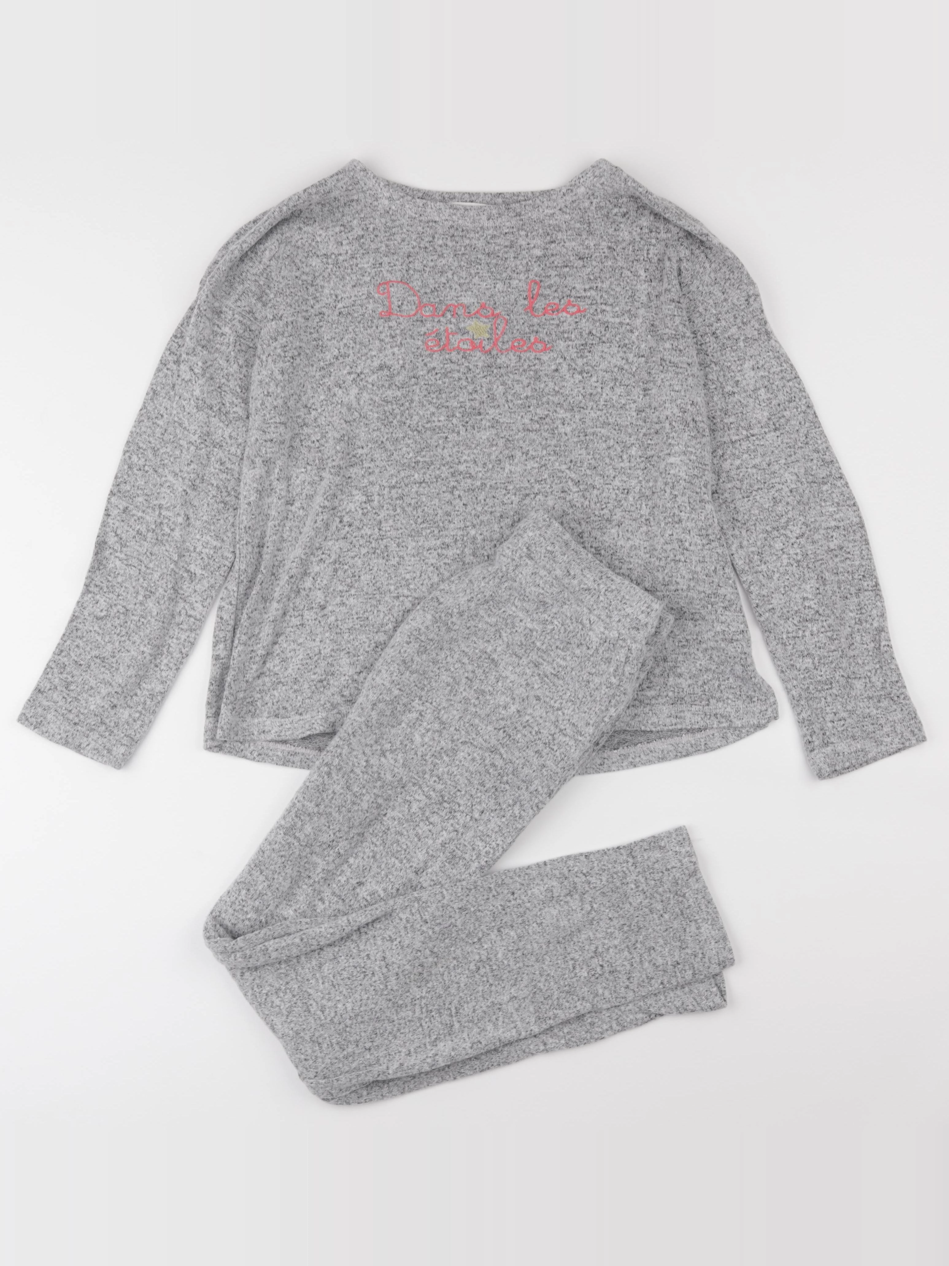 Monoprix - pyjama coton gris - 10 ans