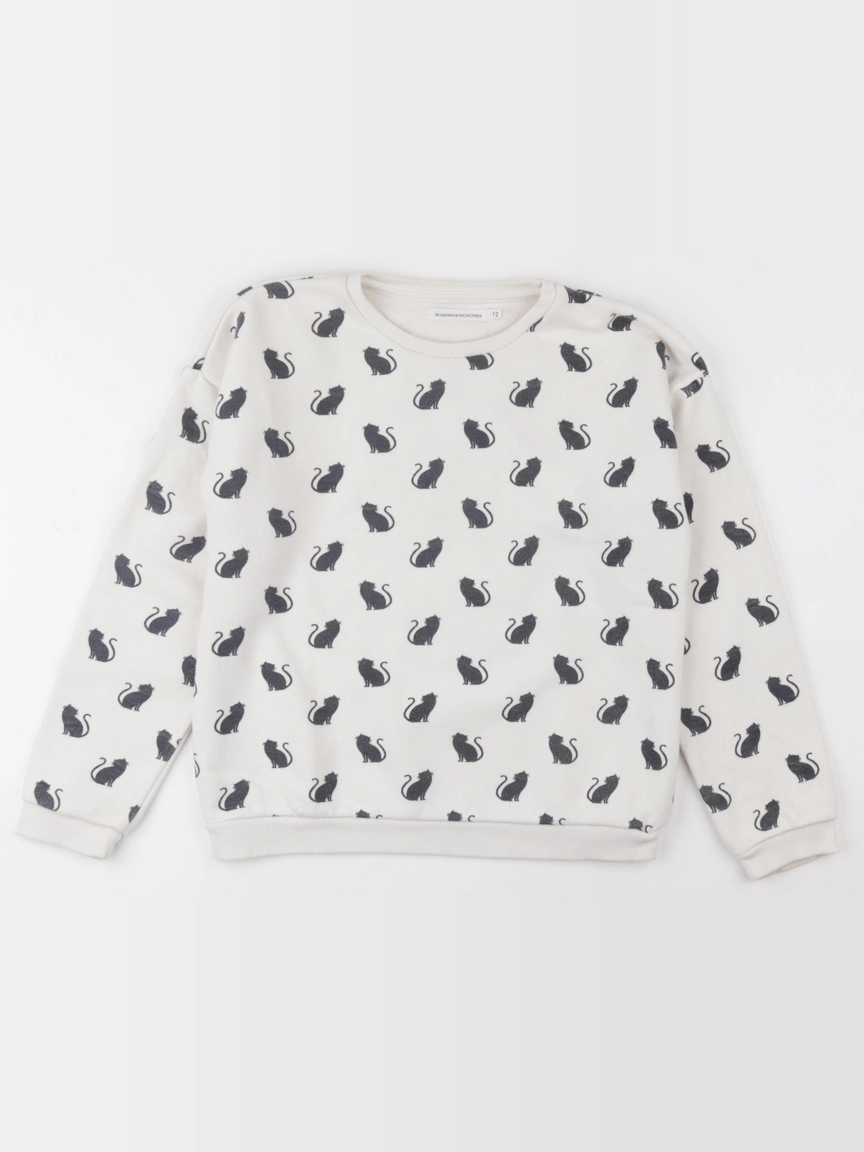 Monoprix - sweat noir - 12 ans