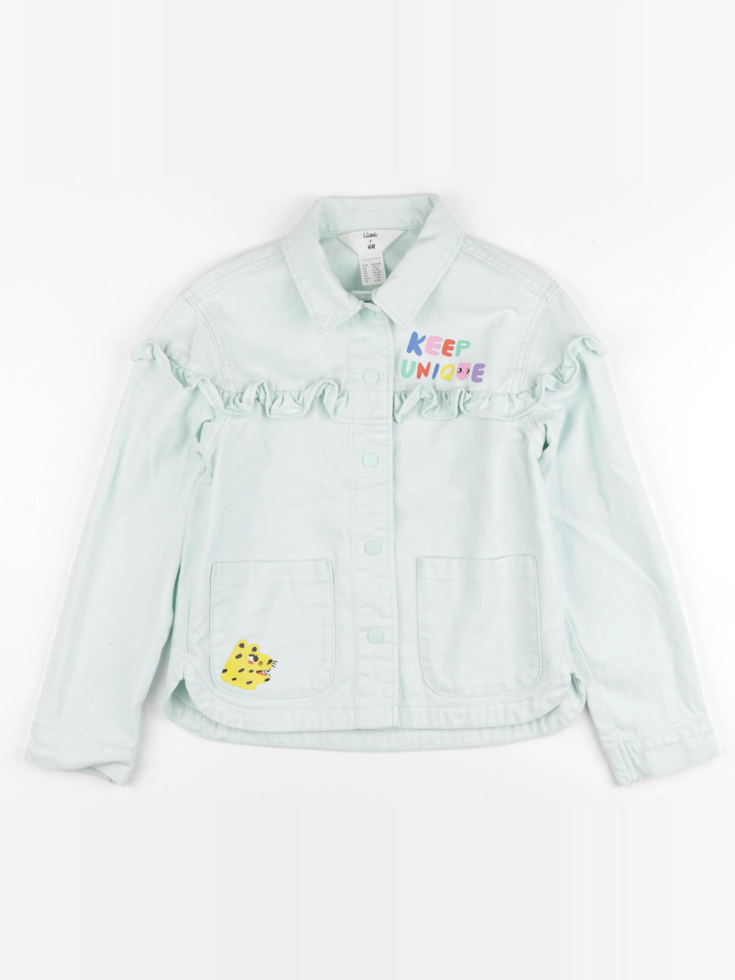 H&M - veste imprimé au dos vert - 6/8 ans