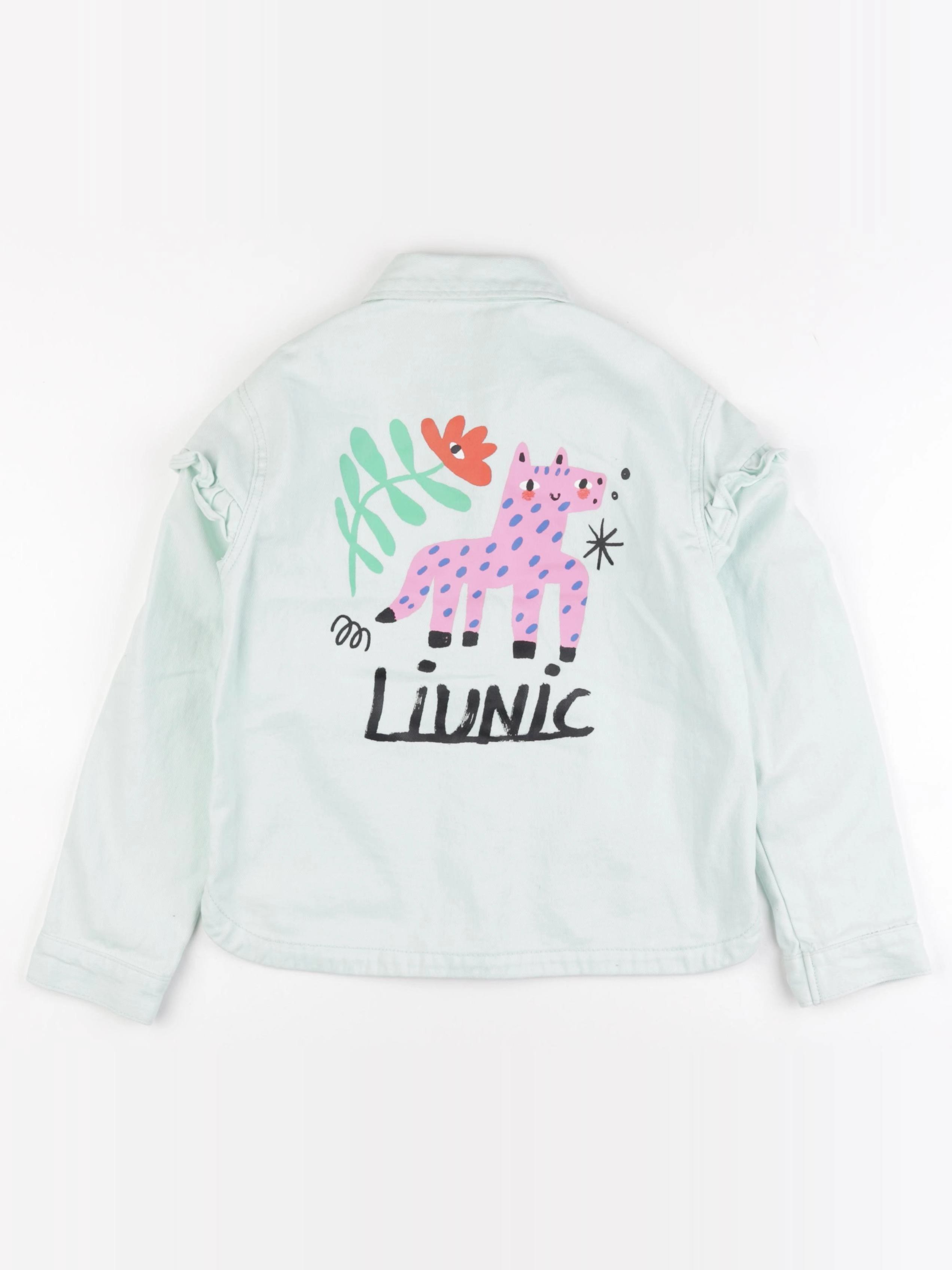 H&M - veste imprimé au dos vert - 6/8 ans