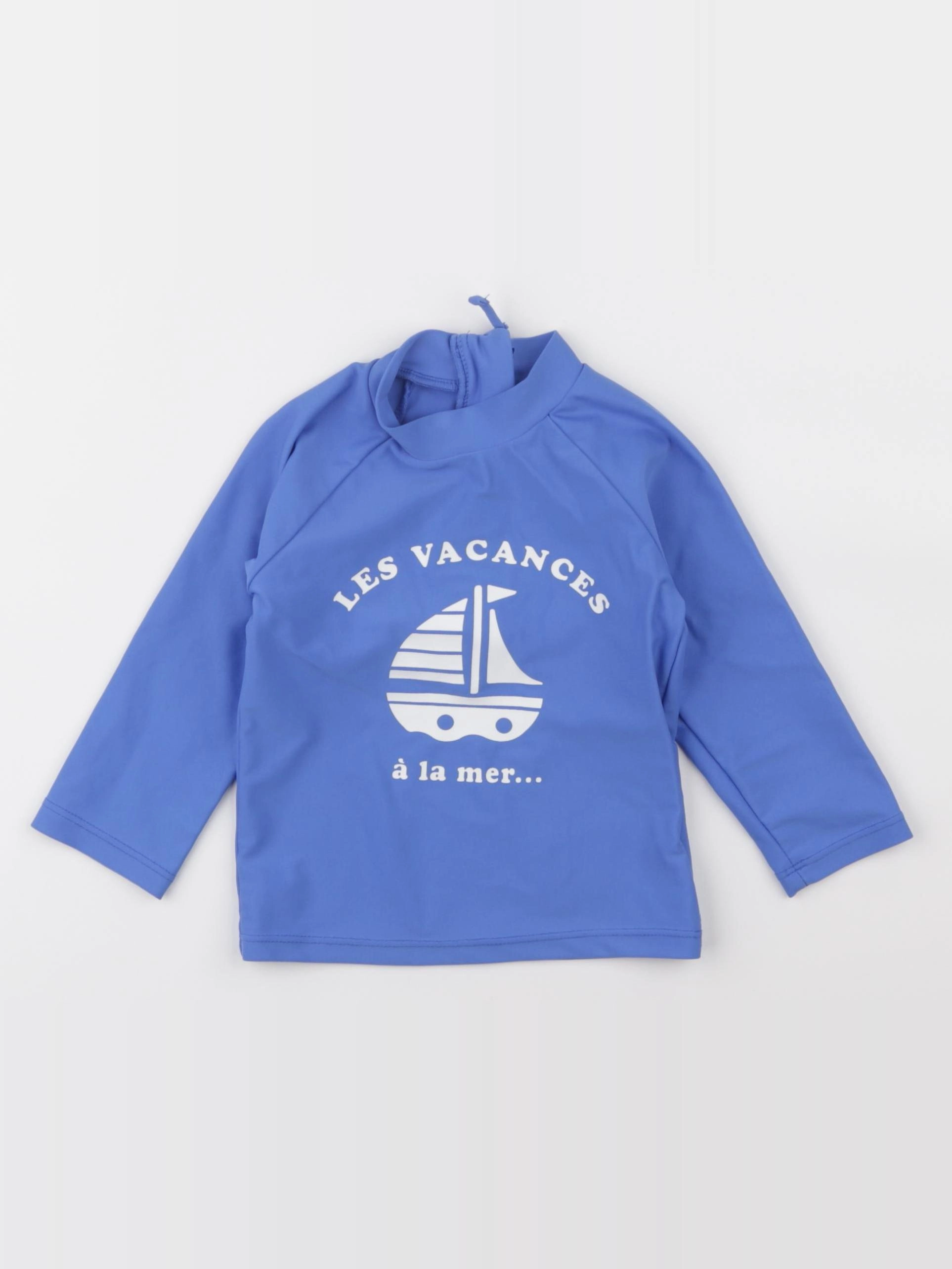 Vertbaudet - tee-shirt de bain bleu - 12 mois