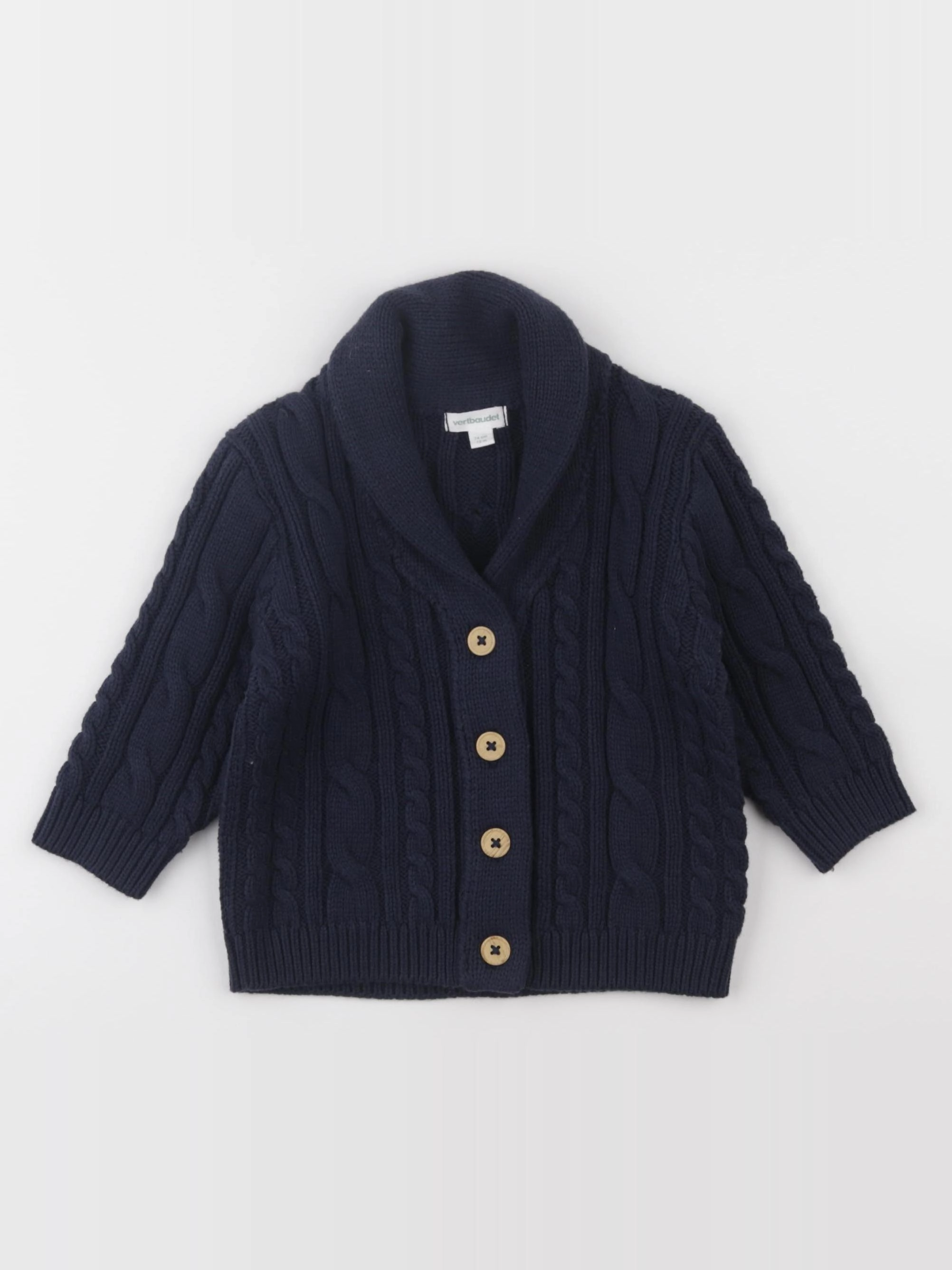 Vertbaudet - gilet bleu - 12 mois