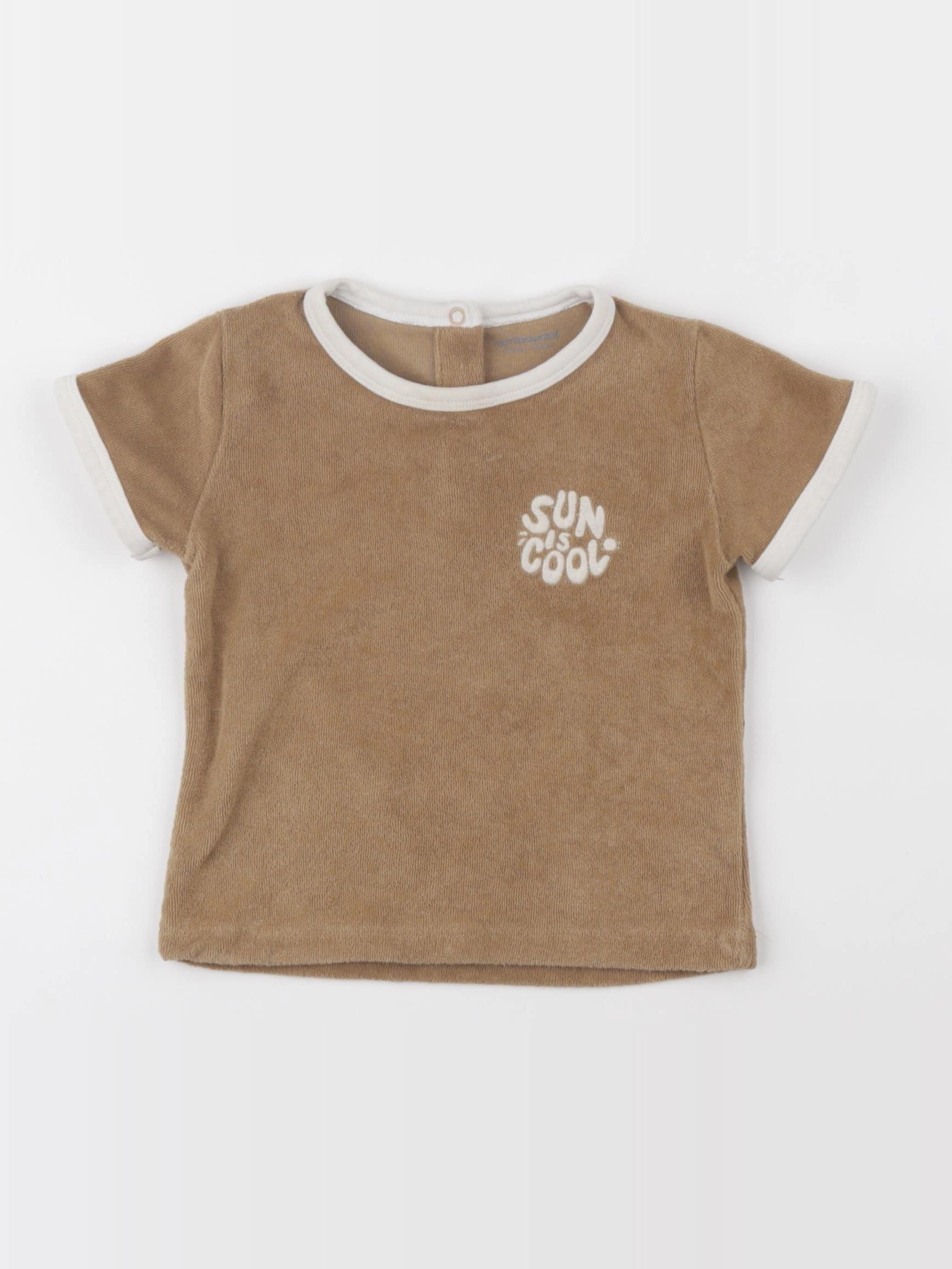 Vertbaudet - tee-shirt marron - 12 mois