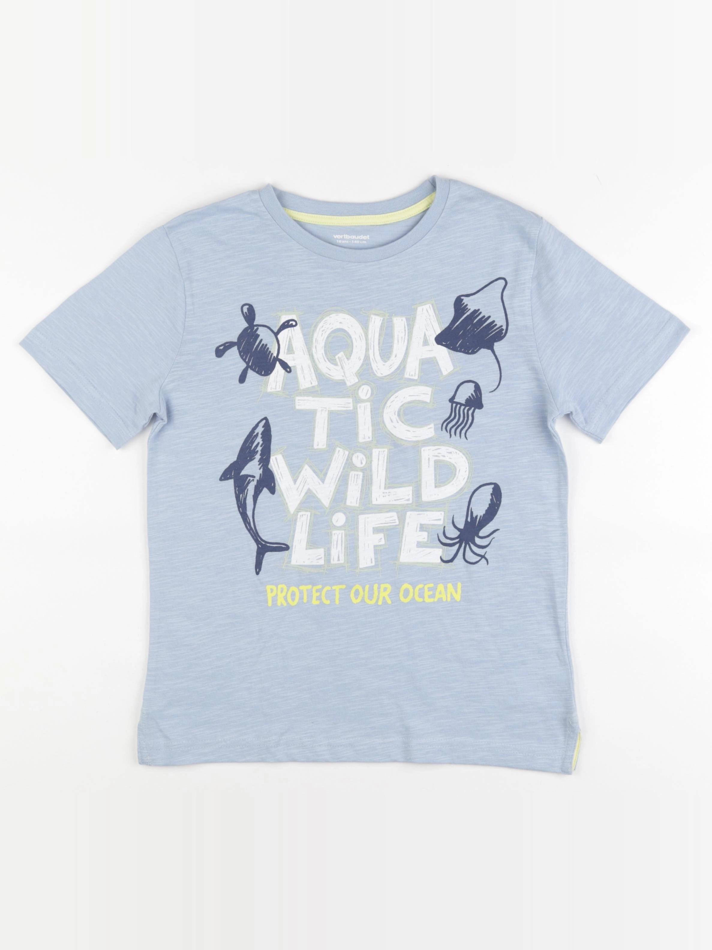 Vertbaudet - tee-shirt bleu - 10 ans