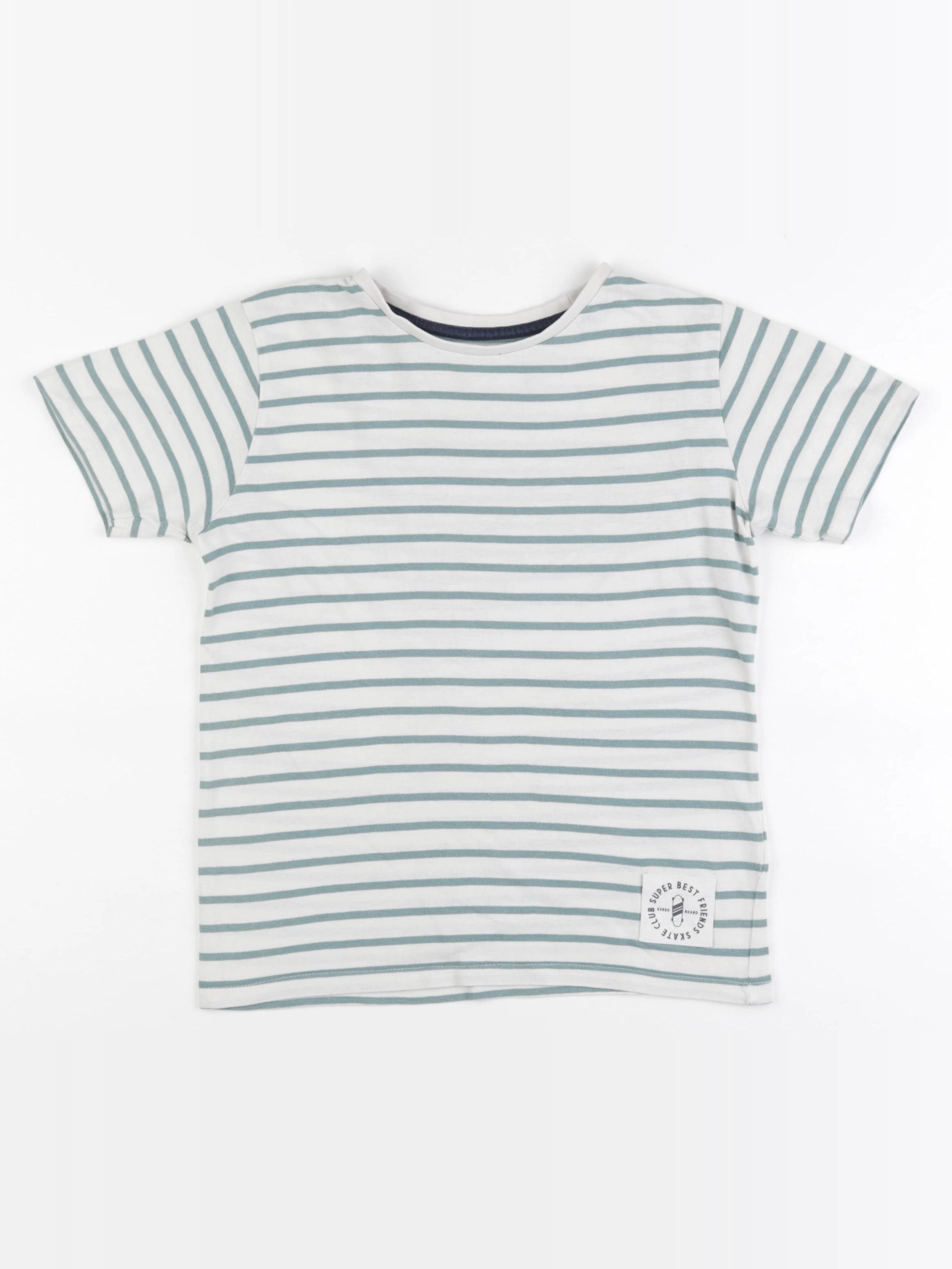 Vertbaudet - tee-shirt bleu, blanc - 10 ans