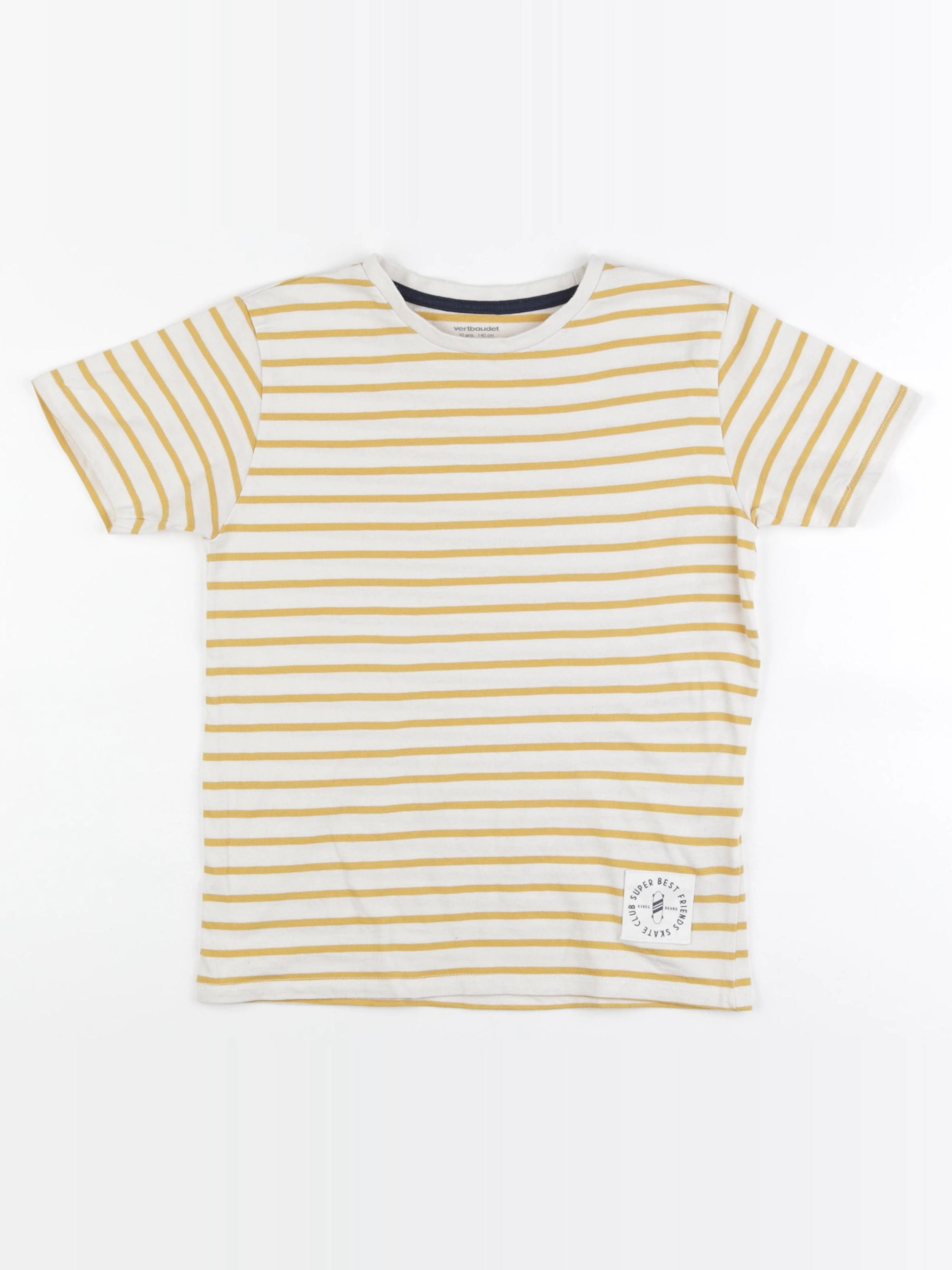 Vertbaudet - tee-shirt jaune, beige - 10 ans