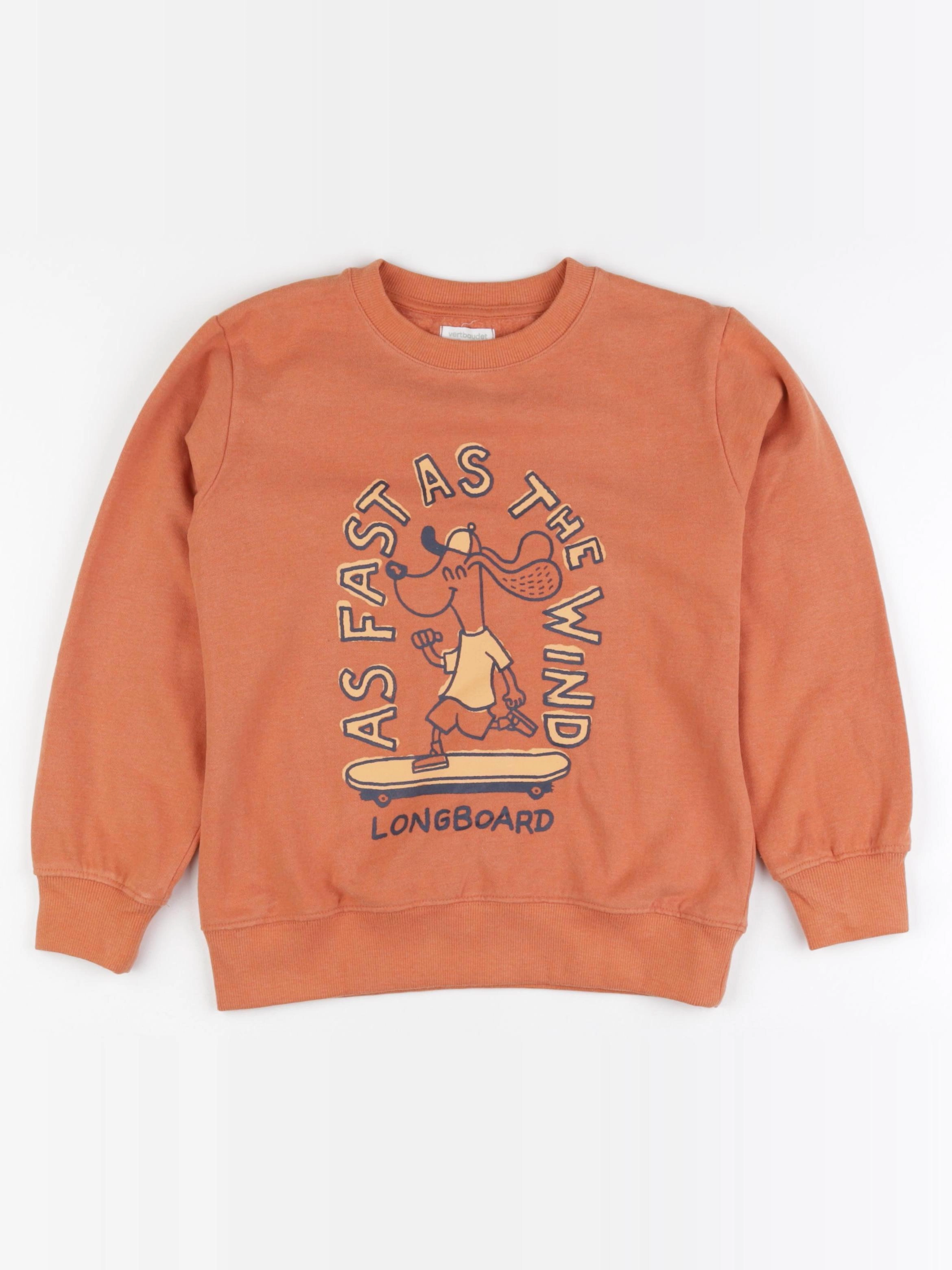 Vertbaudet - sweat orange - 10 ans