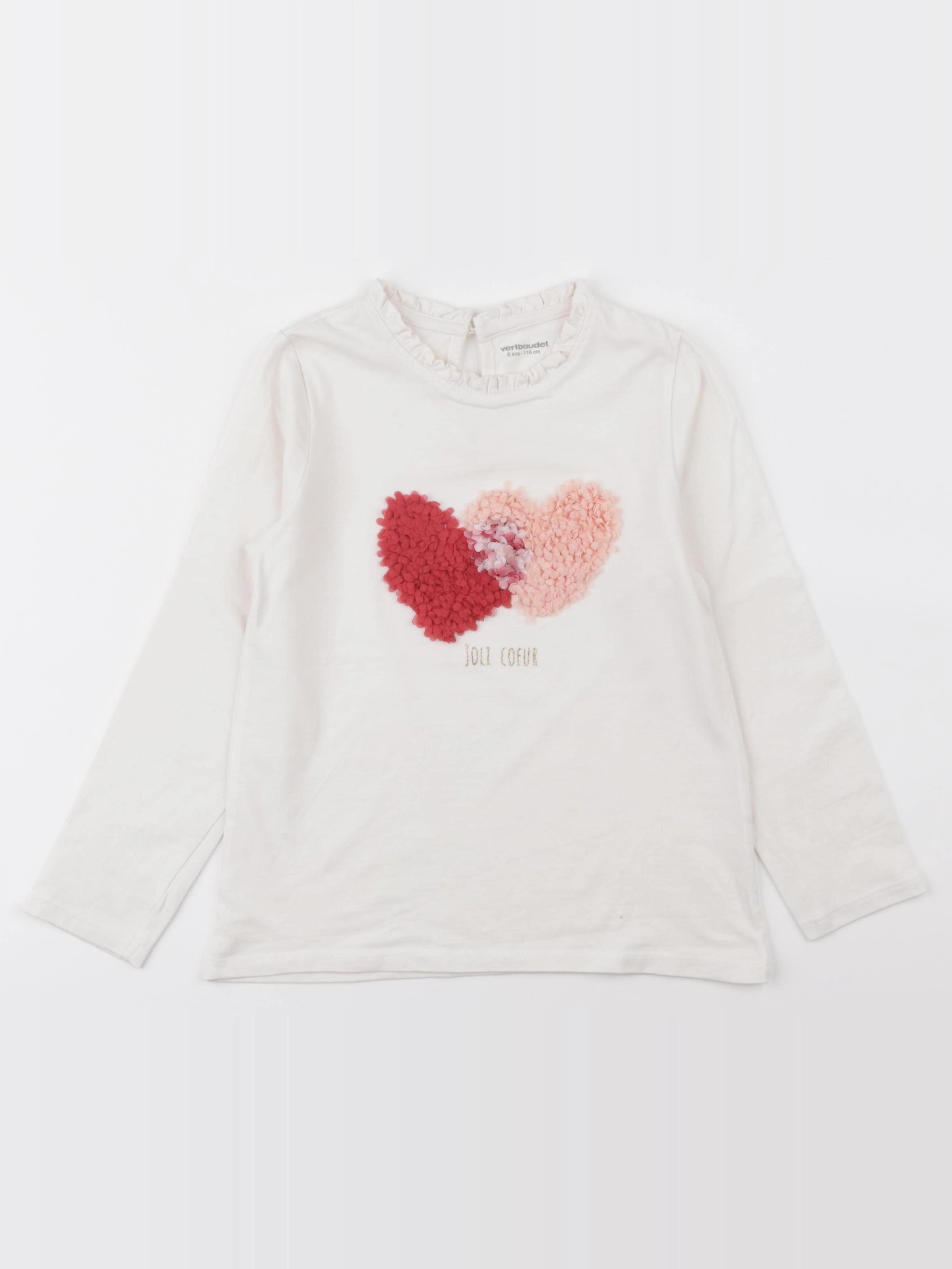 Vertbaudet - tee-shirt blanc - 6 ans