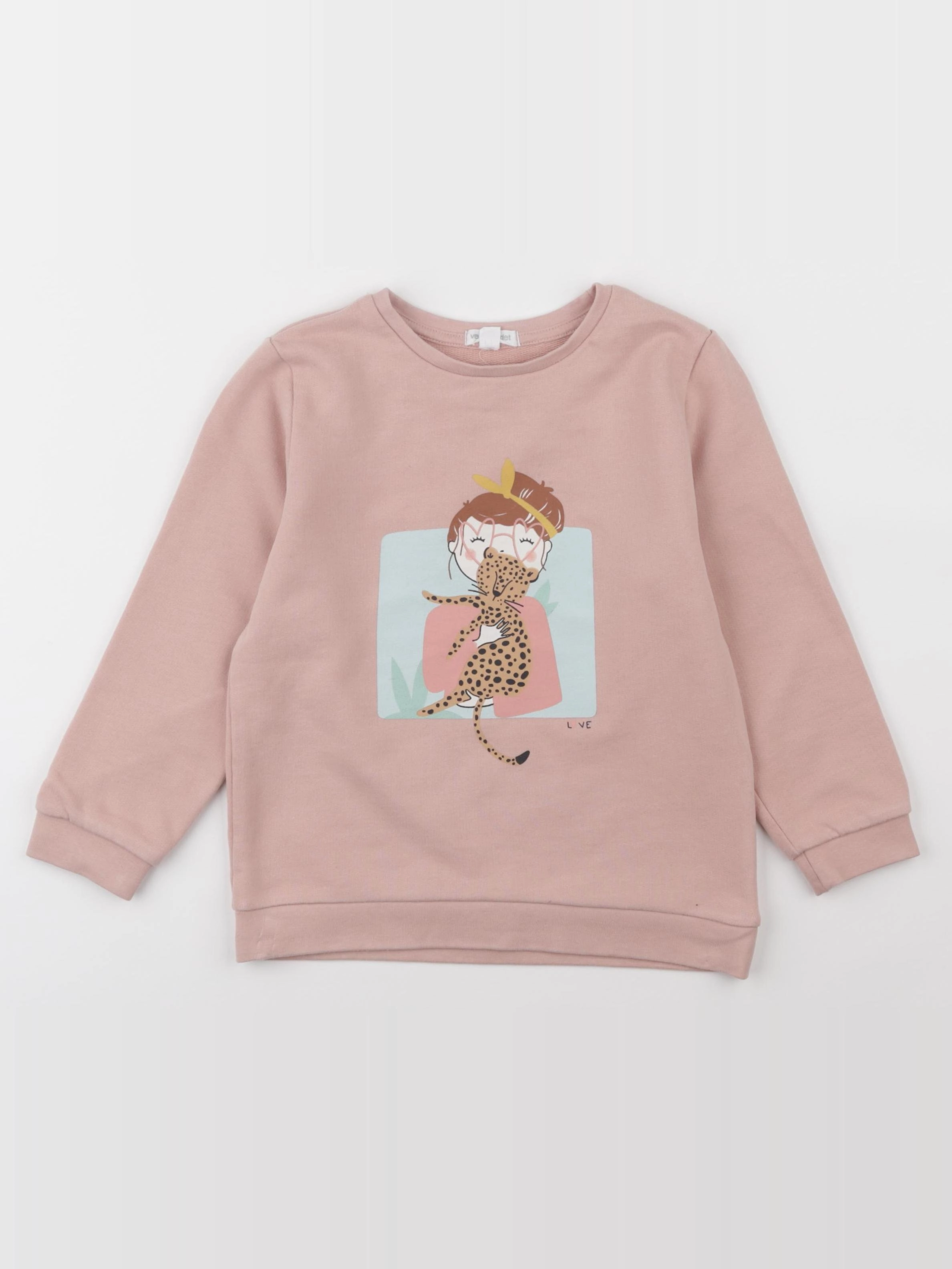 Vertbaudet - sweat rose - 6 ans