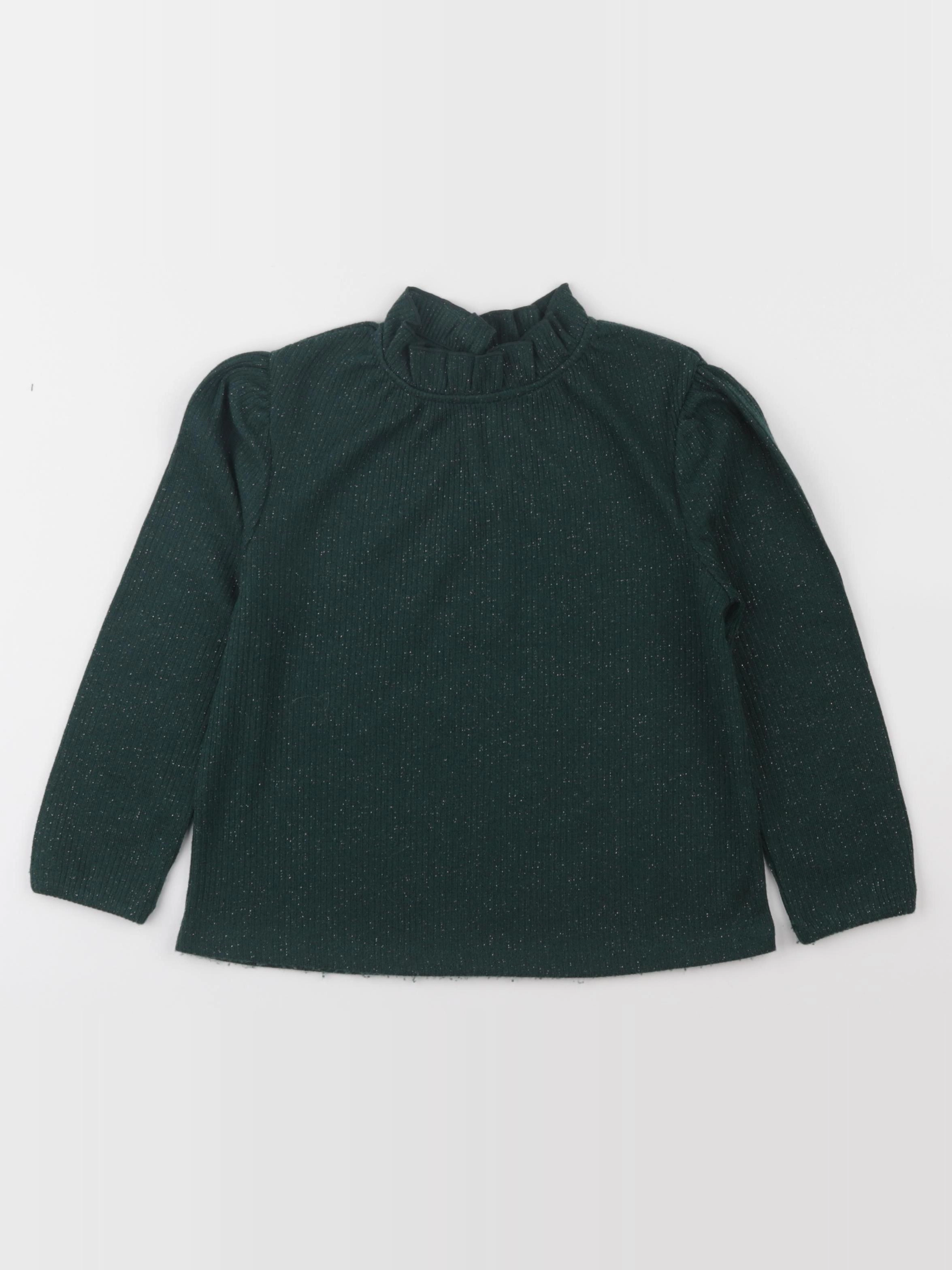 Vertbaudet - pull vert, argent - 6 ans