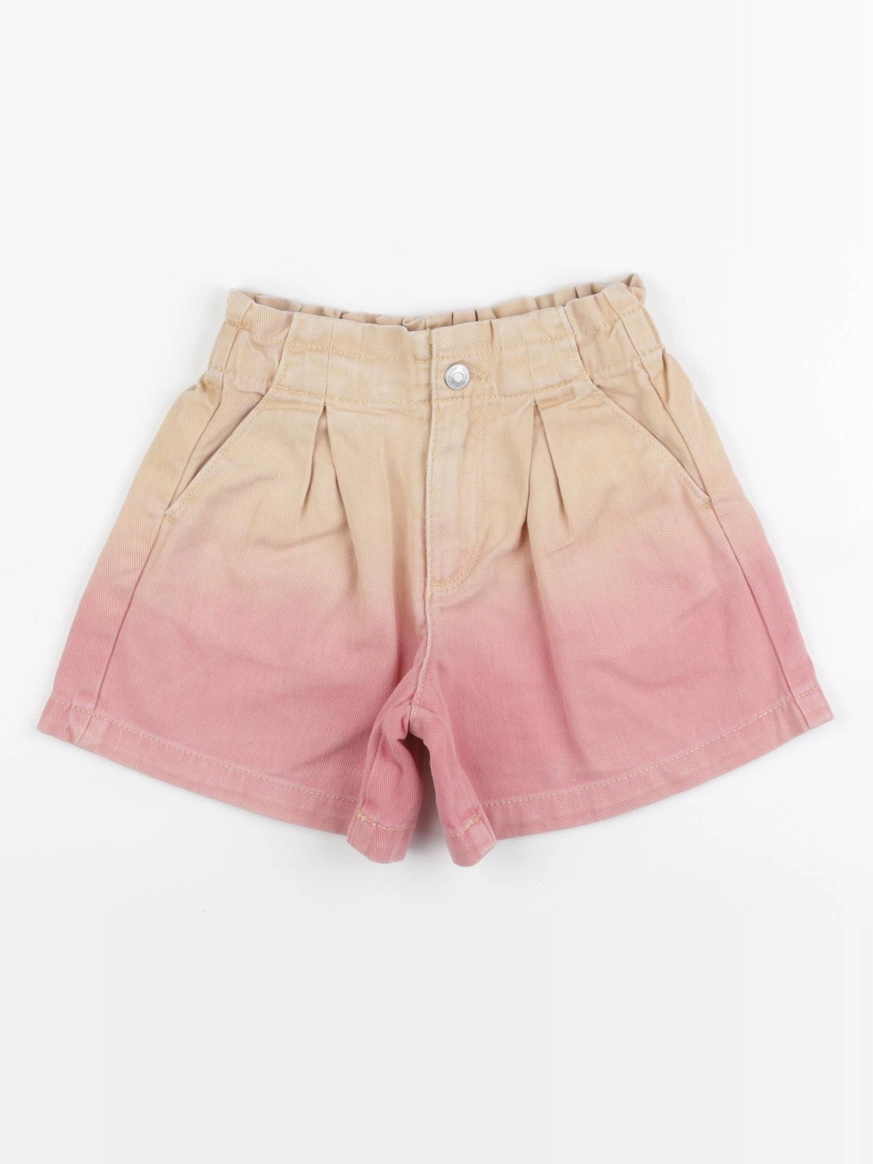Vertbaudet - short beige, rose - 6 ans