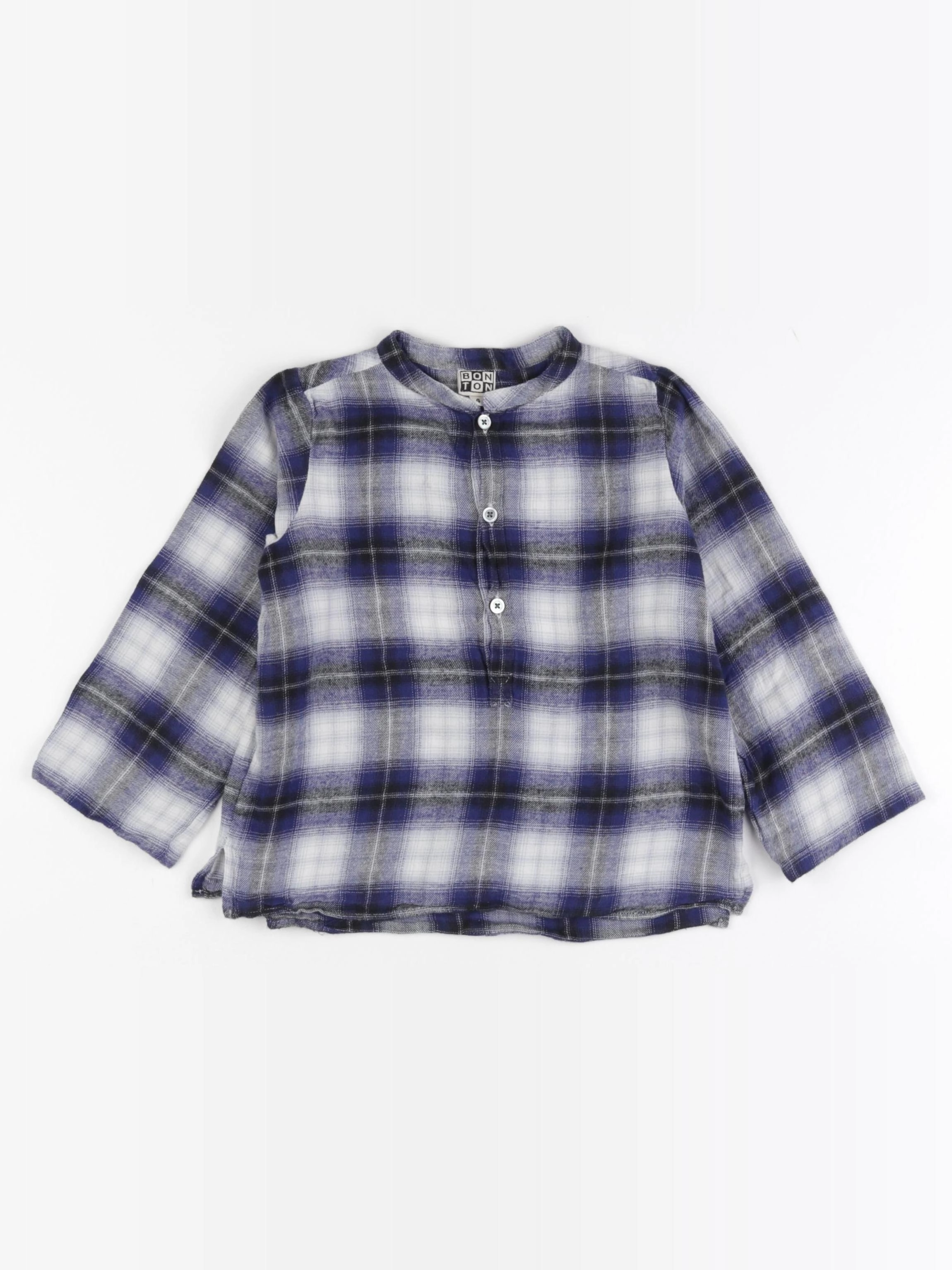 Bonton - chemise bleu, blanc - 4 ans