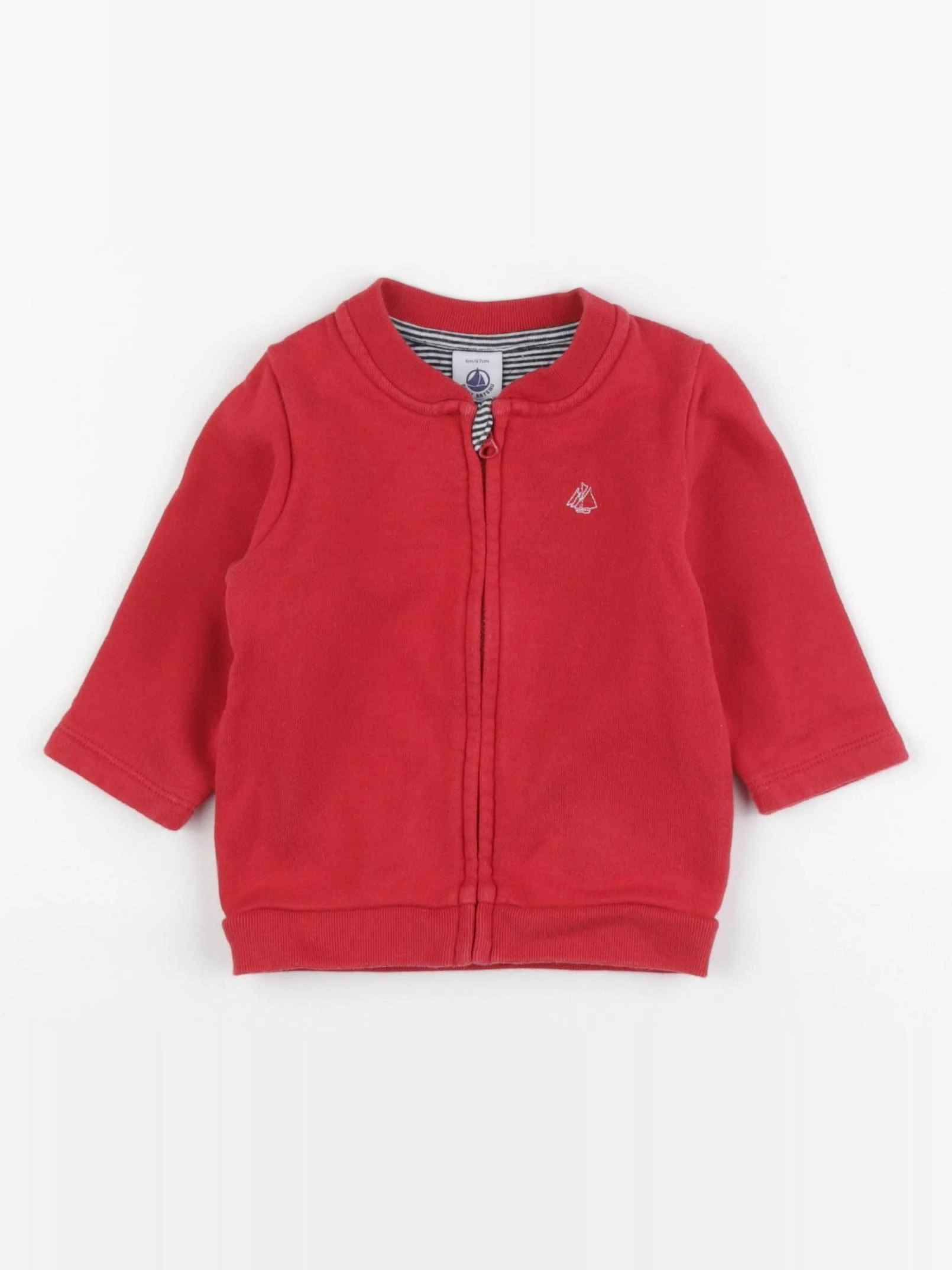 Petit Bateau - sweat rouge - 6 mois