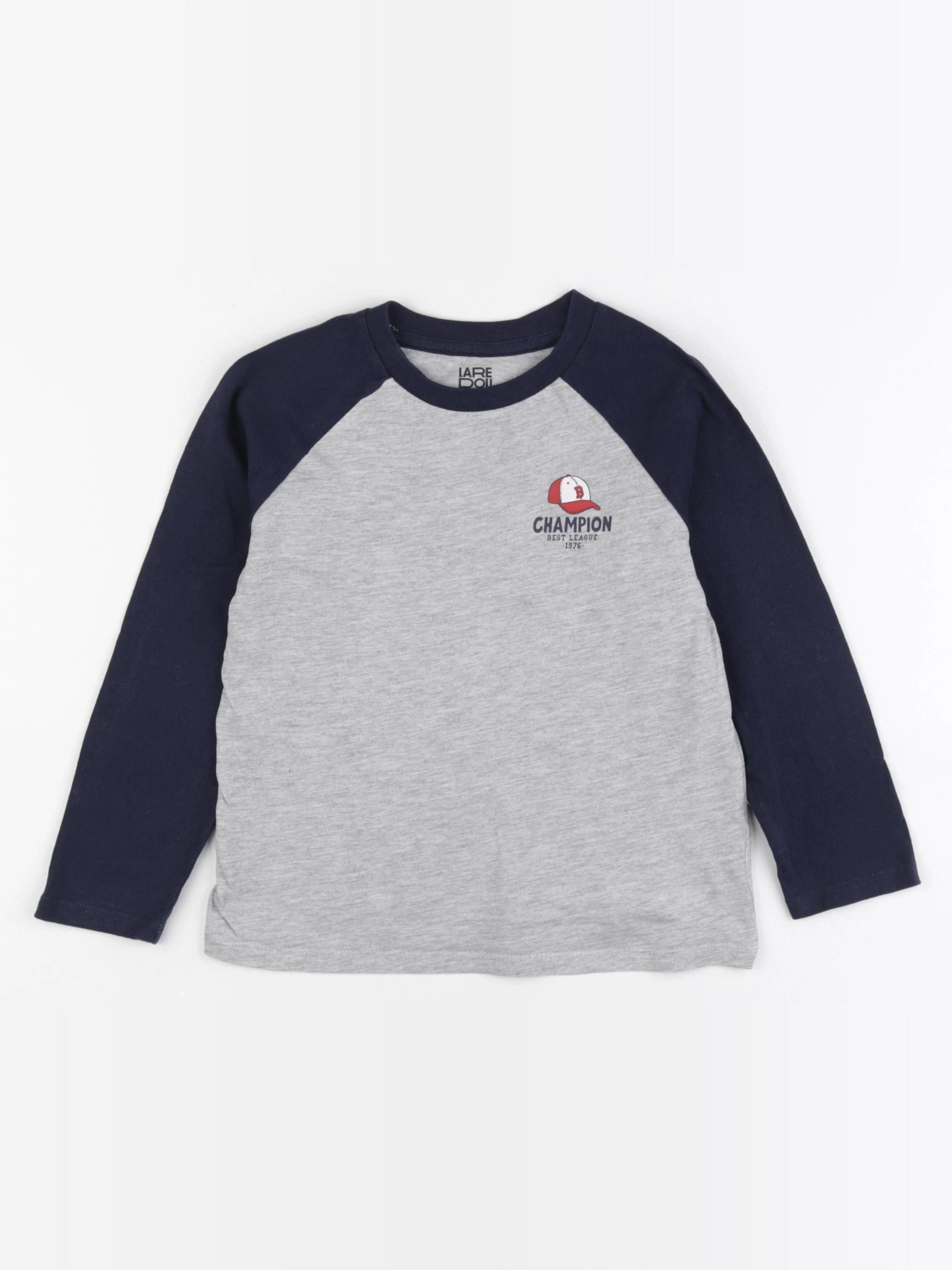 La Redoute - tee-shirt bleu, gris - 4 ans