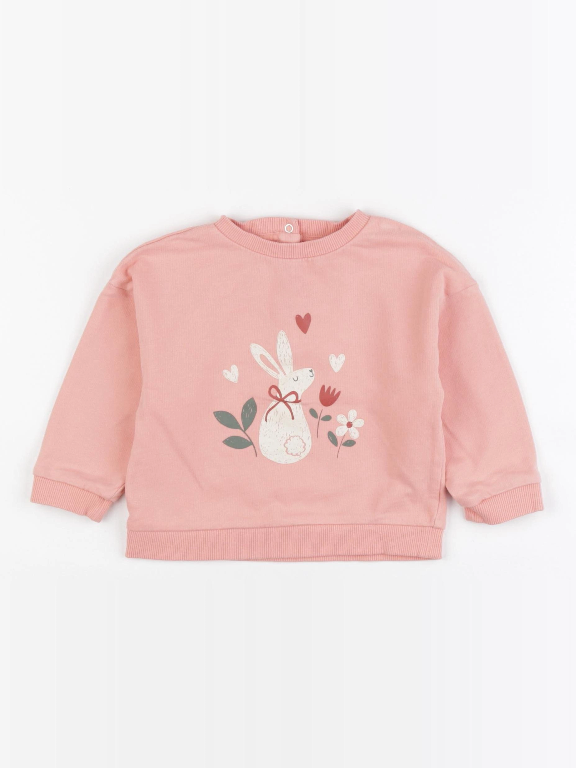 Vertbaudet - sweat rose - 18 mois